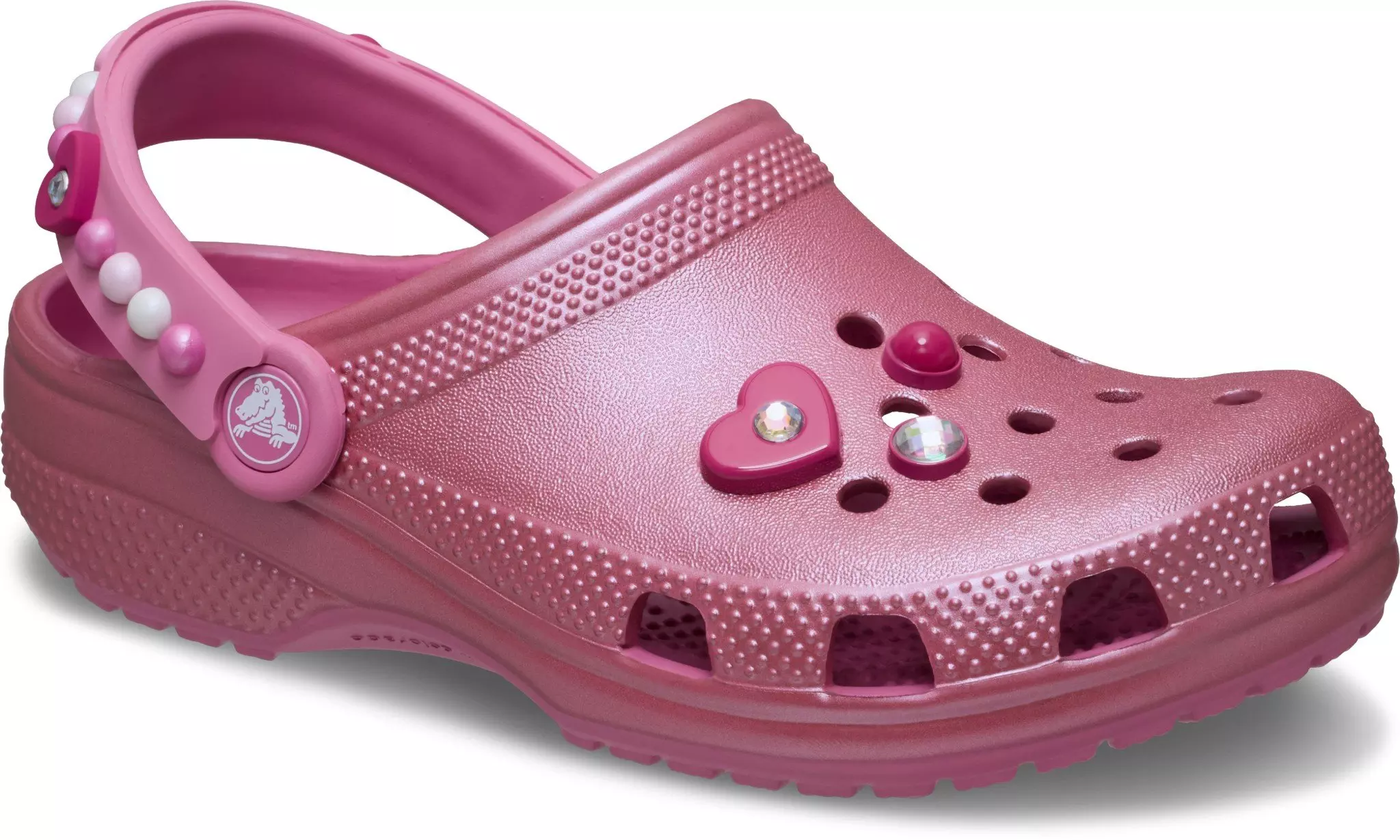 Crocs Classic "Pearls and Hearts Pink" Toddler Girls' Clog - PINK