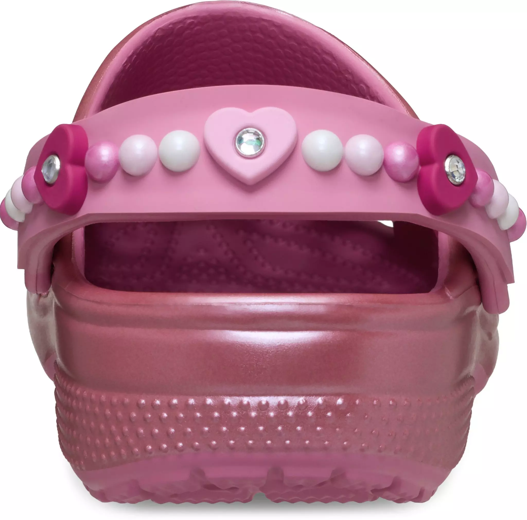 Crocs Classic "Pearls and Hearts Pink" Toddler Girls' Clog - PINK