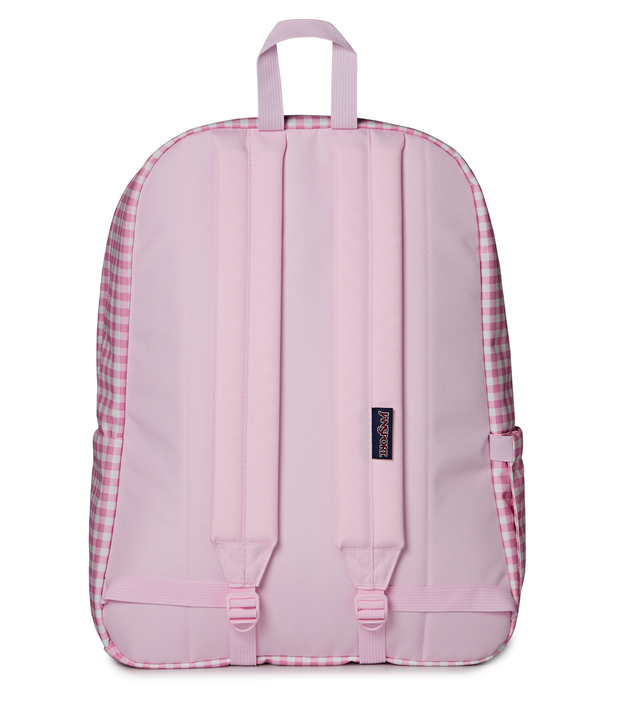 JanSport Superbreak Plus FX Gingham Bows Backpack - PINK/WHITE