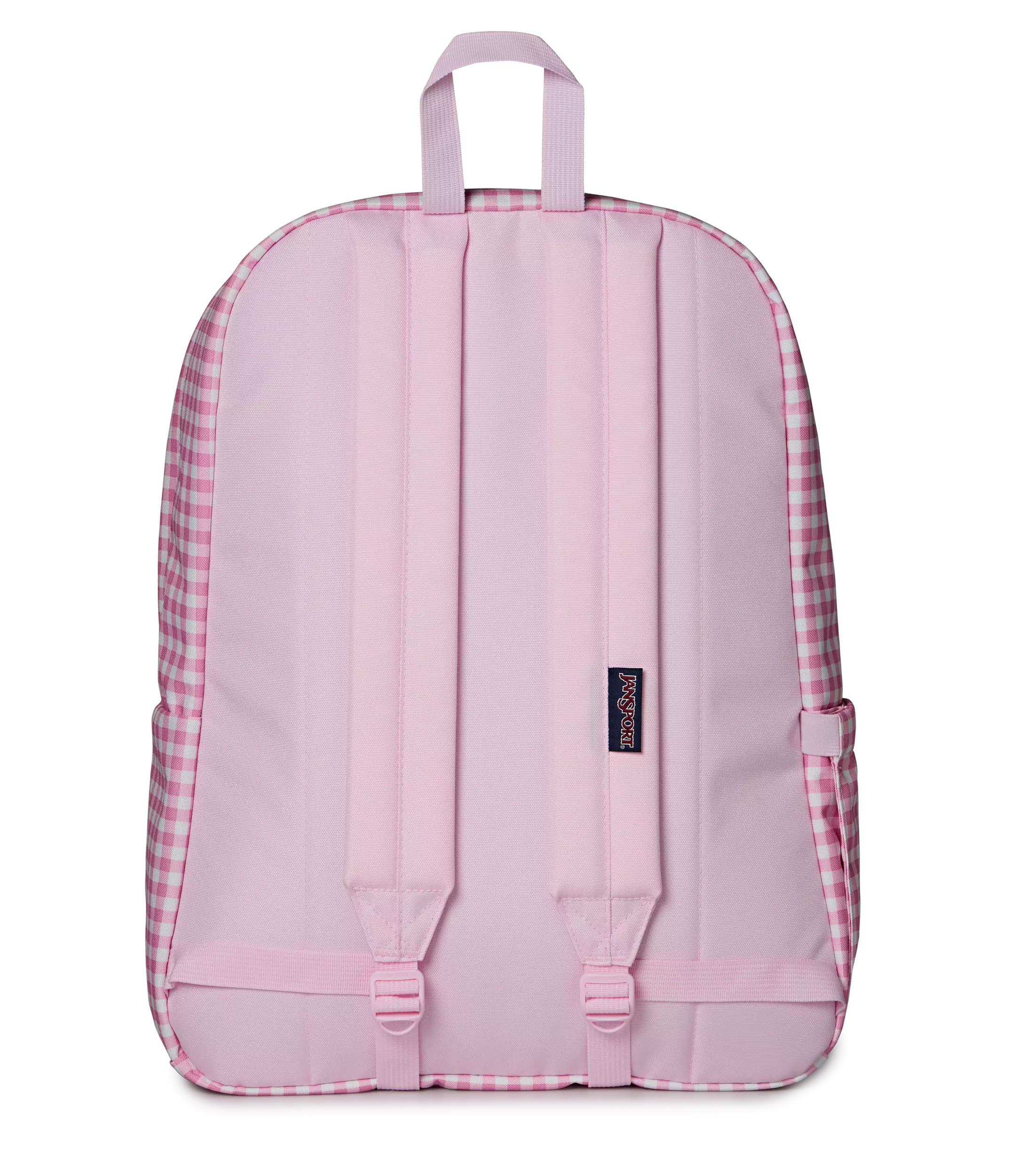 JanSport Superbreak Plus FX Gingham Bows Backpack - PINK/WHITE