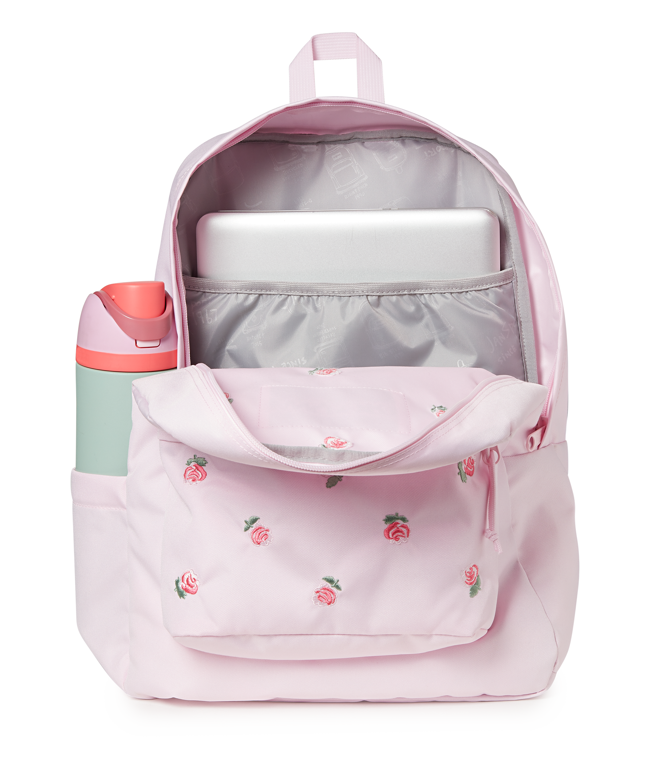 JanSport Superbreak Plus FX Pink Roses Backpack - PINK