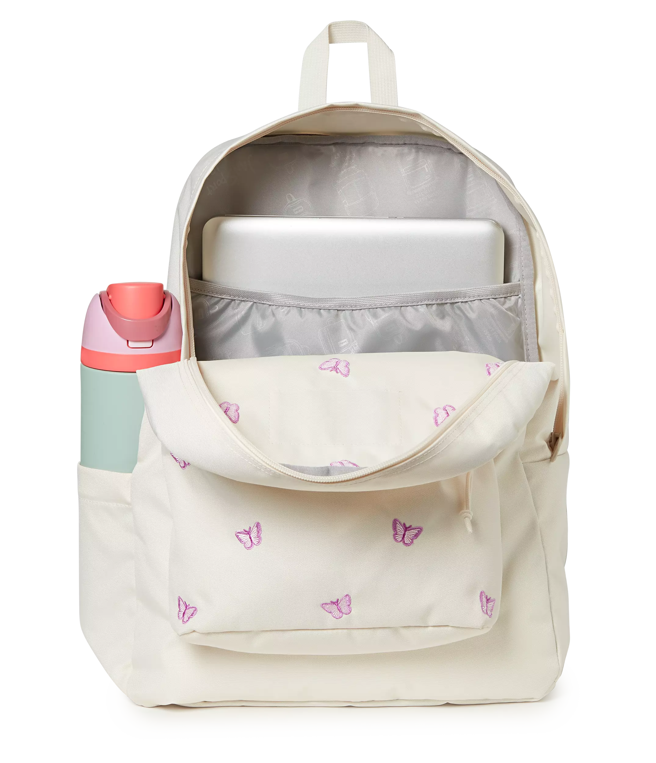 JanSport Superbreak Plus FX Tiny Butterflies Backpack - WHITE