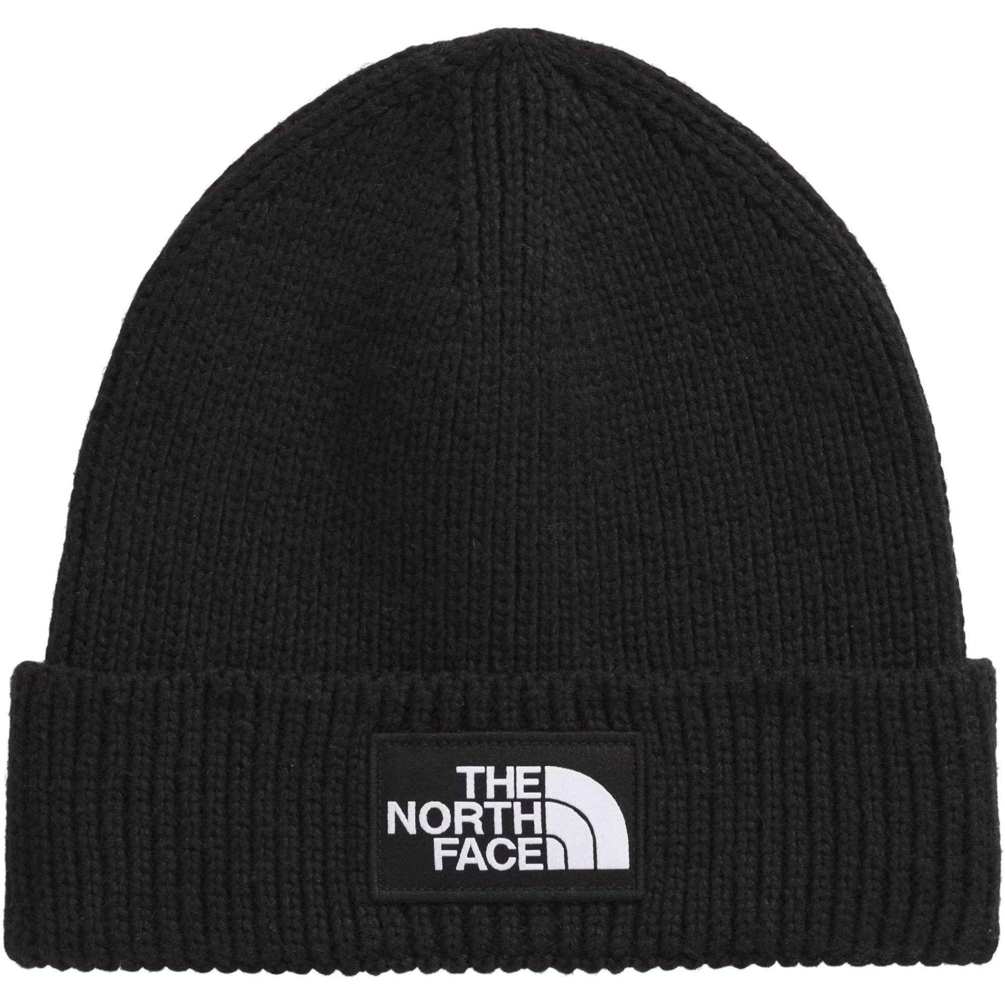 The North Face Logo Box Cuffed Beanie - BLACK
