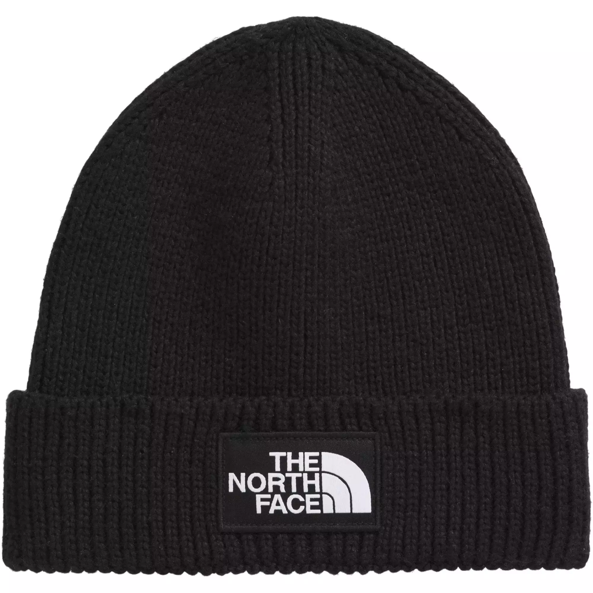 The North Face Logo Box Cuffed Beanie - BLACK