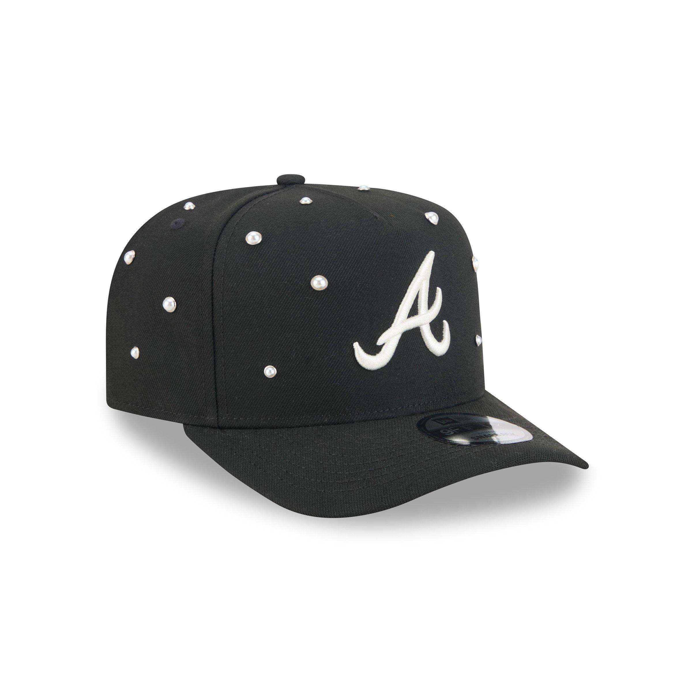 New Era Atlanta Braves 9FIFTY A-Frame Pearl All Over Print Snapback Hat - Black - BLACK