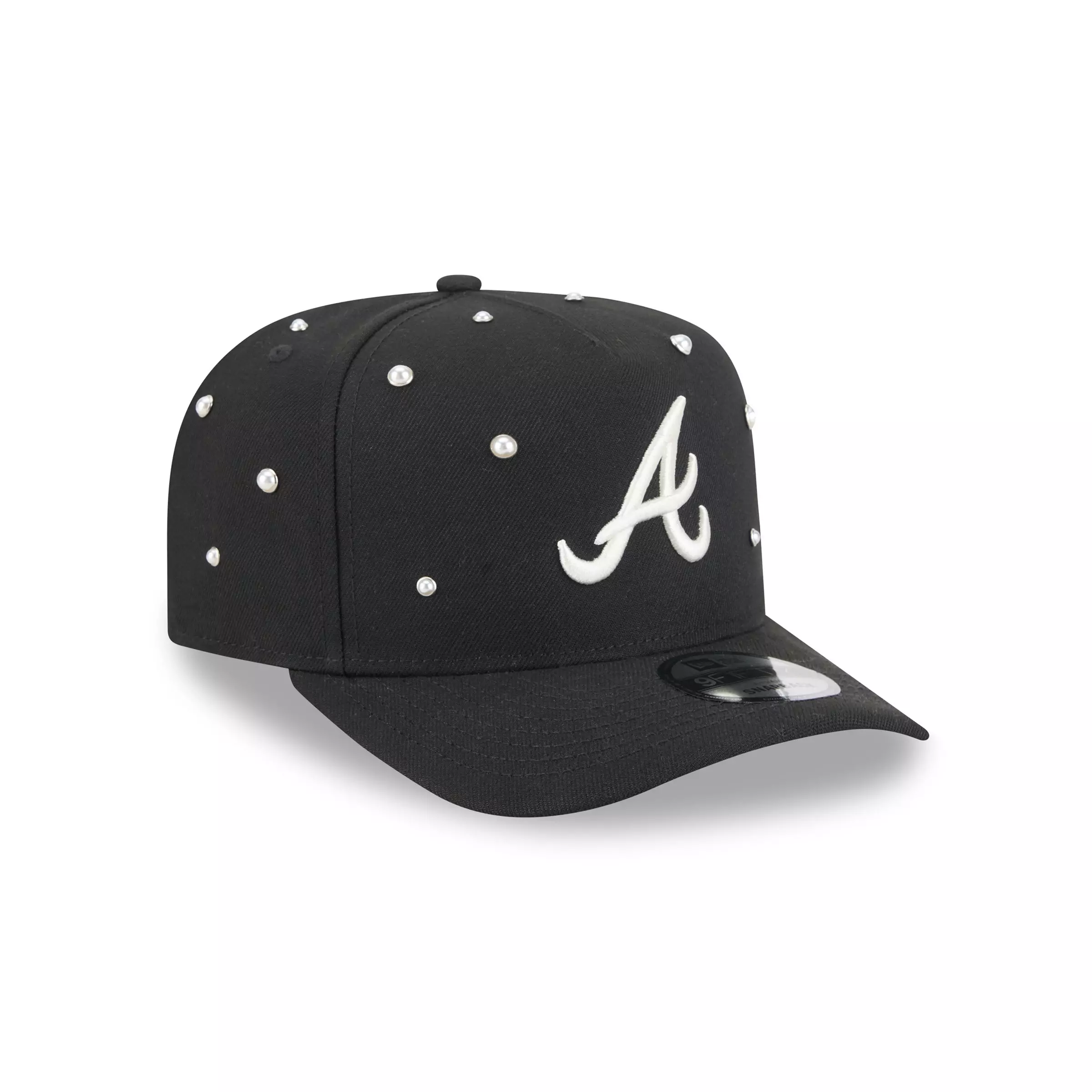 New Era Atlanta Braves 9FIFTY A-Frame Pearl All Over Print Snapback Hat - Black - BLACK