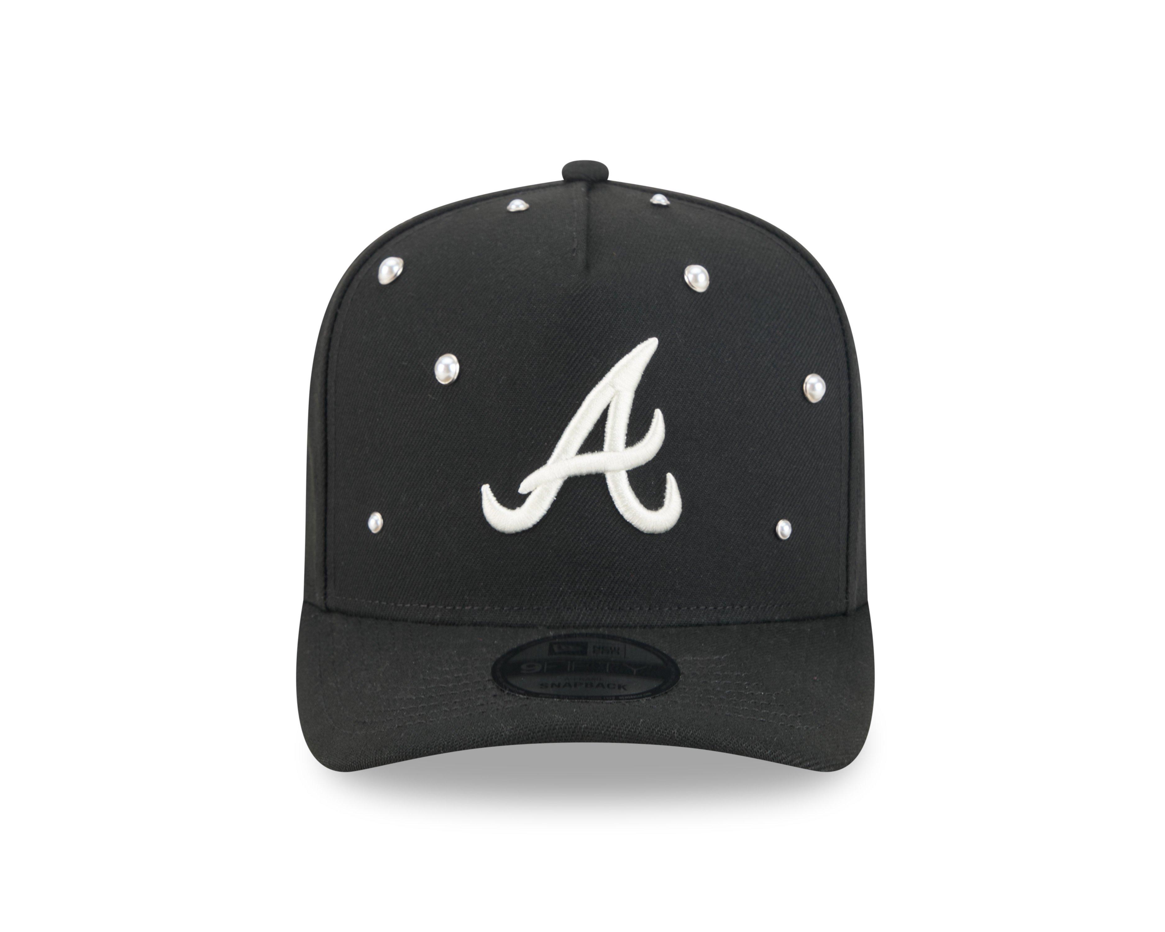 New Era Atlanta Braves 9FIFTY A-Frame Pearl All Over Print Snapback Hat - Black - BLACK