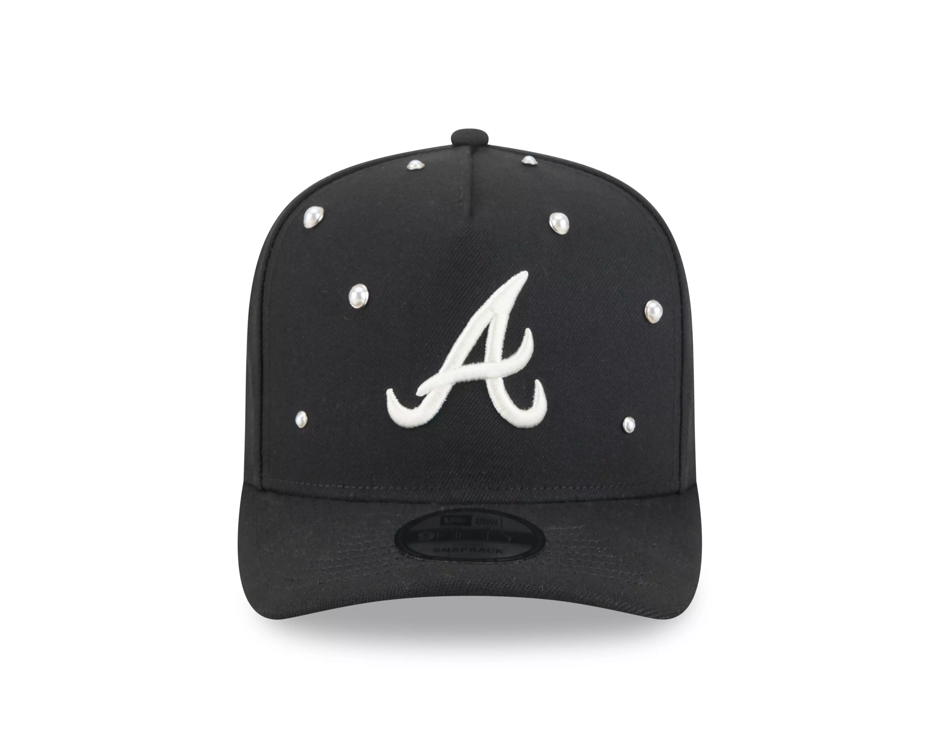 New Era Atlanta Braves 9FIFTY A-Frame Pearl All Over Print Snapback Hat - Black - BLACK