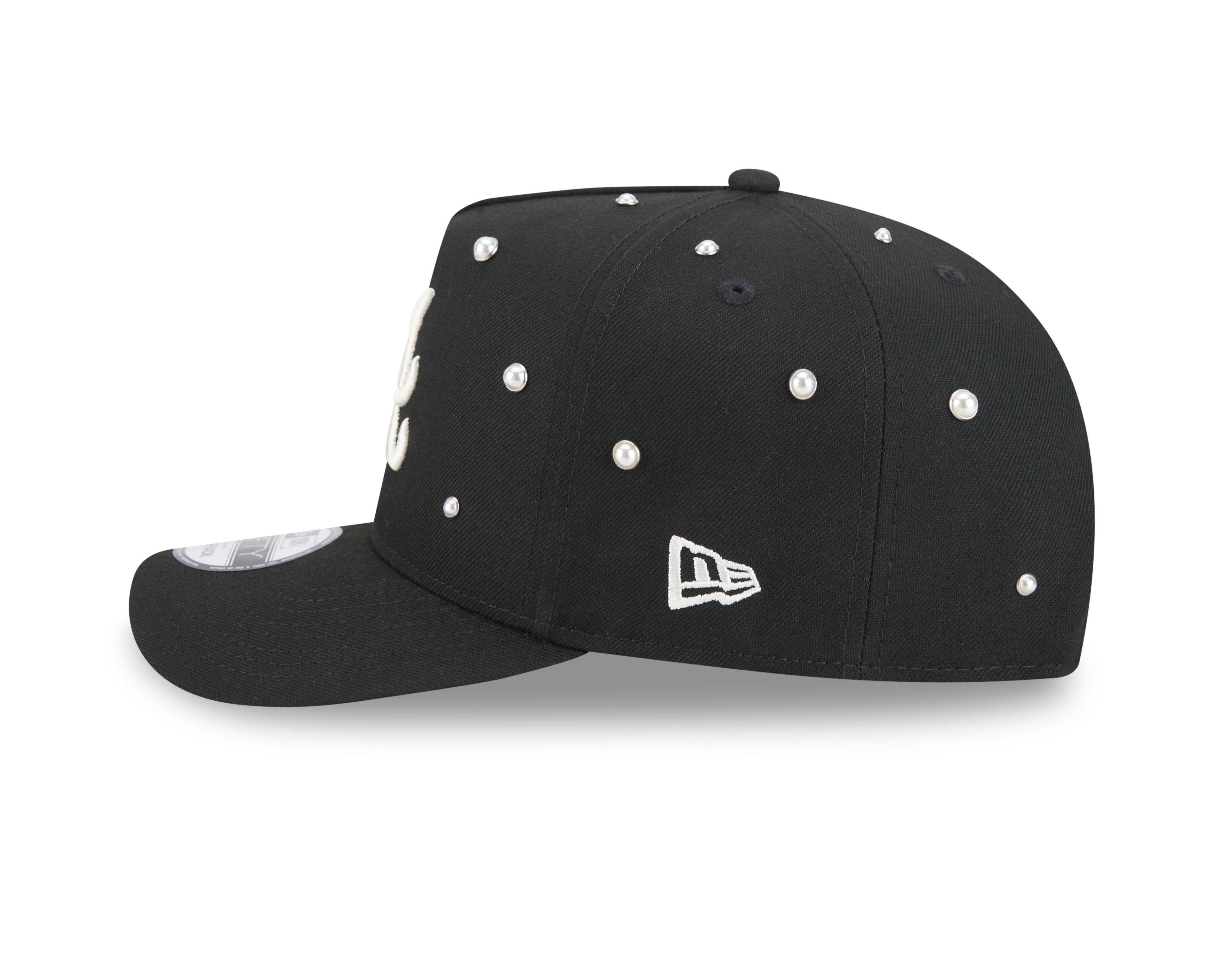 New Era Atlanta Braves 9FIFTY A-Frame Pearl All Over Print Snapback Hat - Black - BLACK