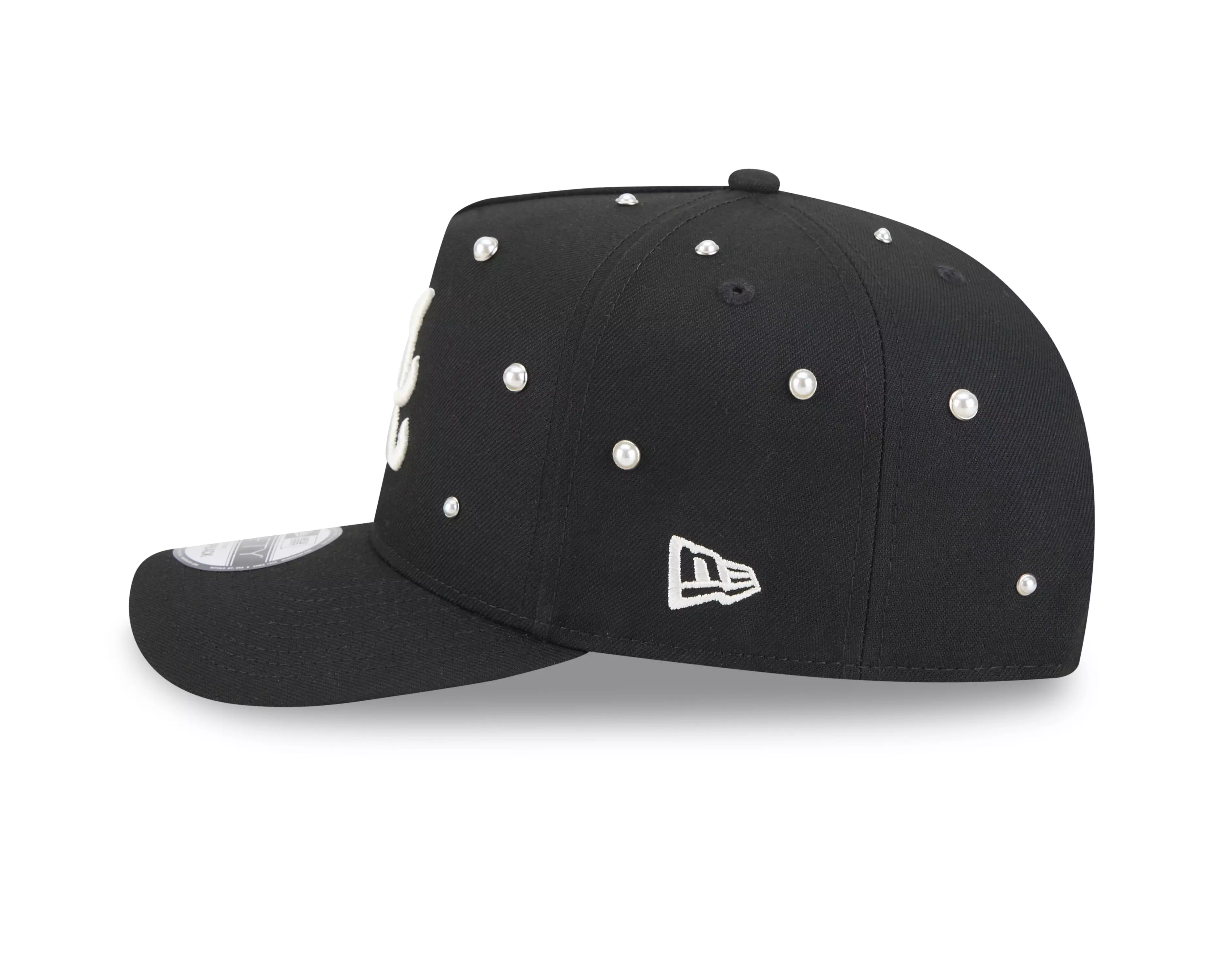 New Era Atlanta Braves 9FIFTY A-Frame Pearl All Over Print Snapback Hat - Black - BLACK