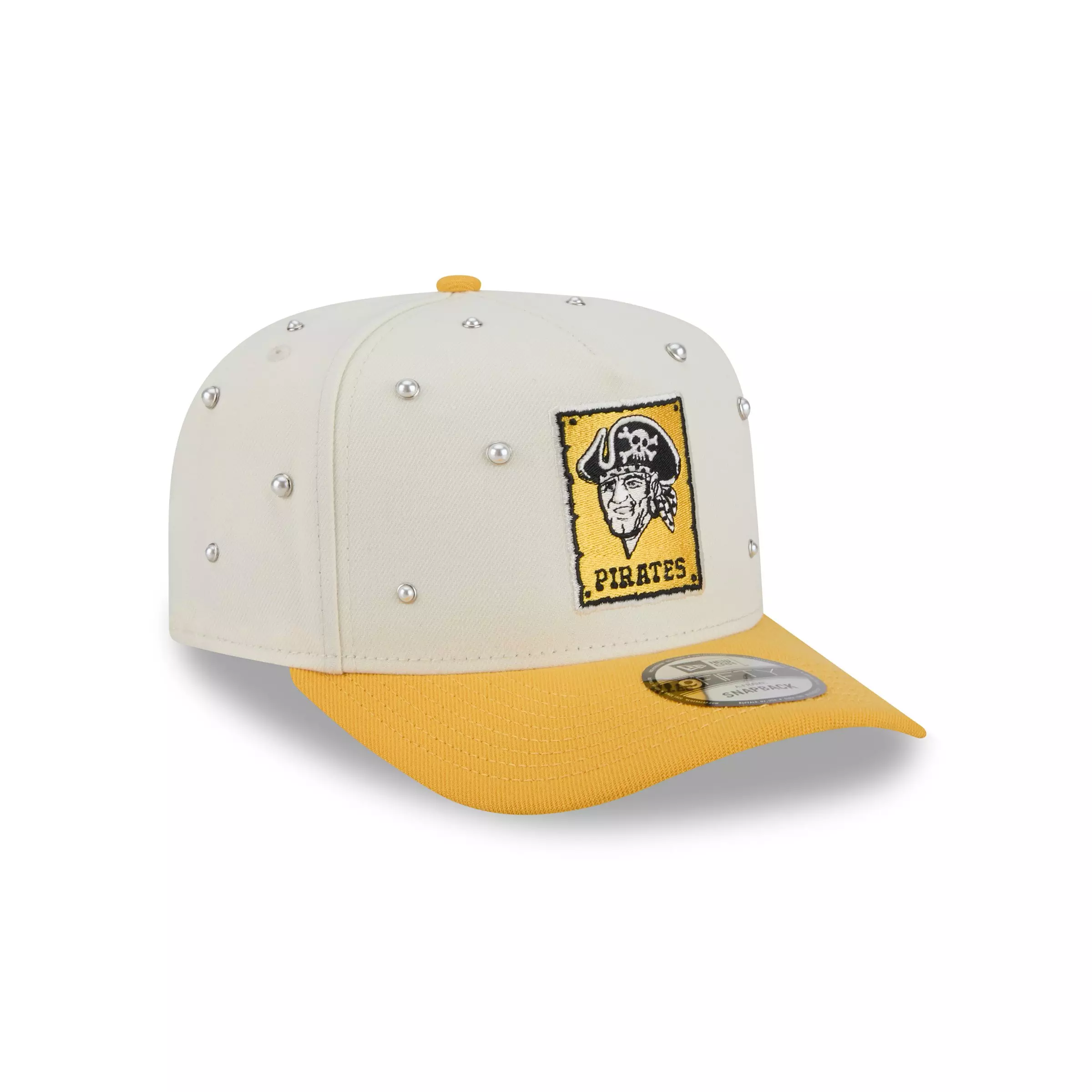New Era Pittsburgh Pirates 9FIFTY A-Frame Pearl All Over Print Snapback Hat - Yellow - YELLOW