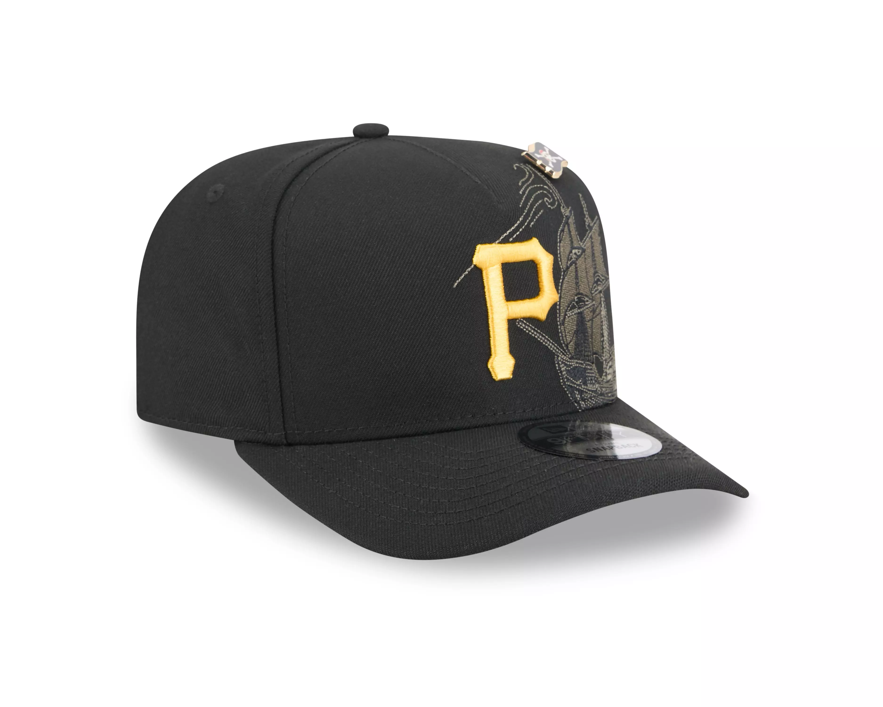 New Era Pittsburgh Pirates 9FIFTY A-Frame Embroidered Pennant Snapback Hat - Black - BLACK