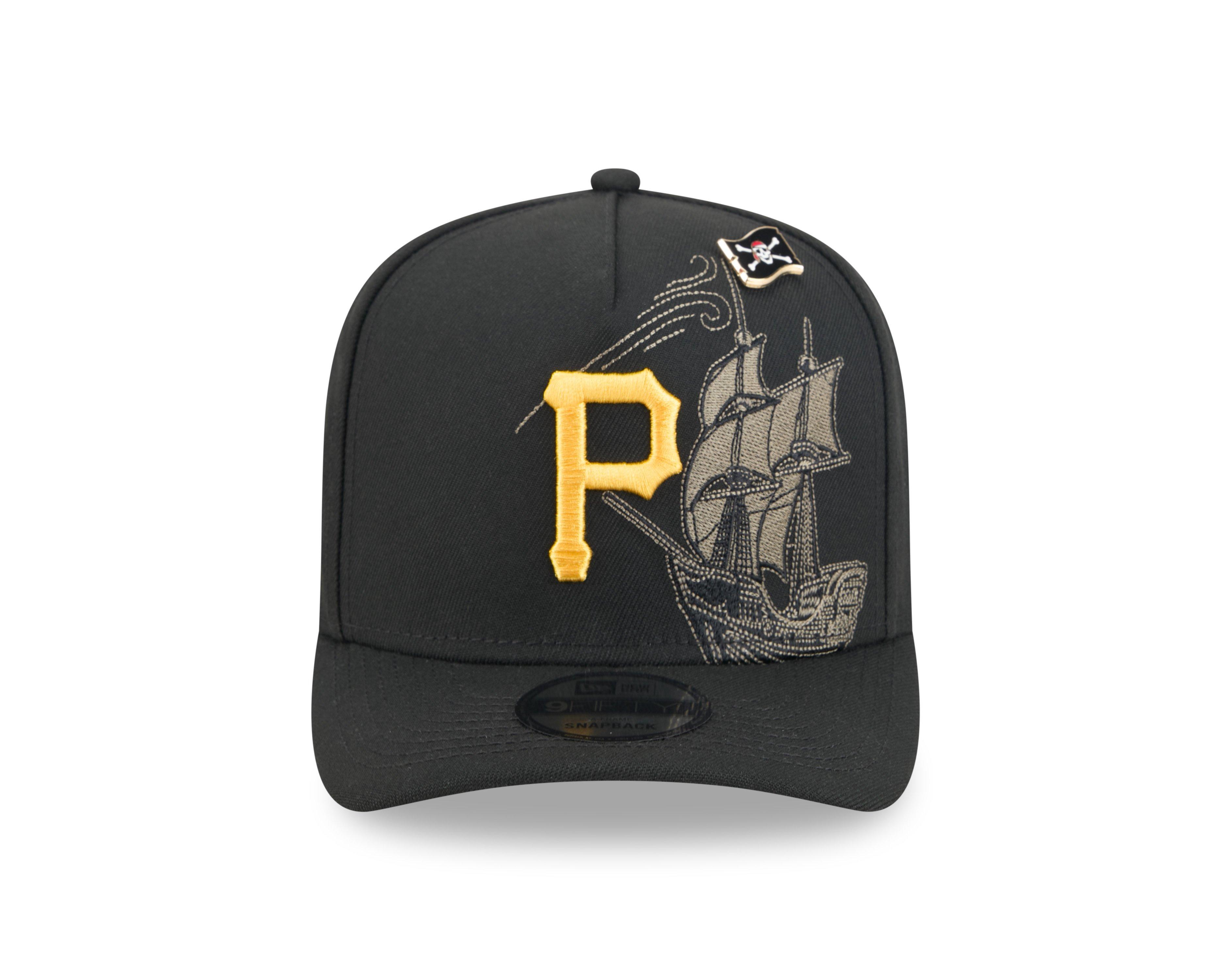 New Era Pittsburgh Pirates 9FIFTY A-Frame Embroidered Pennant Snapback Hat - Black - BLACK