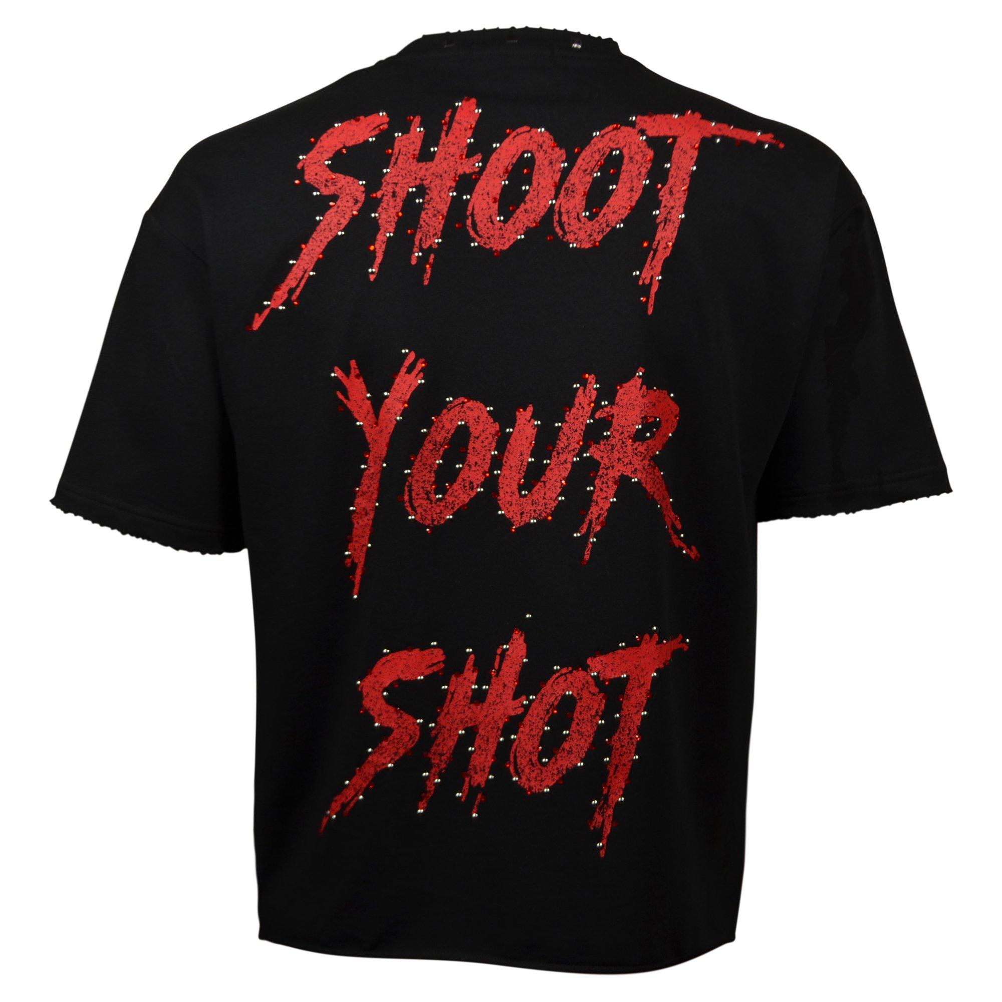 Streetz Iz Watchin Men's Shoot Your Shot Cropped Tee - BLACK Thumbnail View 2
