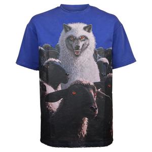 Streetz Iz Watchin Men's Wolves Among Sheep Tee - Blue