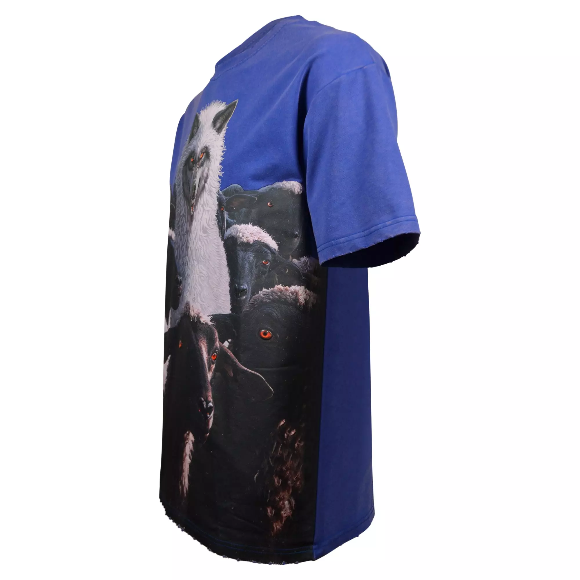 Streetz Iz Watchin Men's Wolves Among Sheep Tee - Blue - BLUE