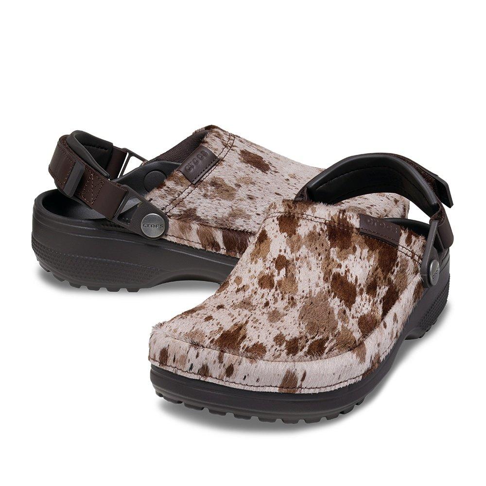 Crocs Crafted Pony Hair "Espresso" Women's Clog - BROWN/WHITE