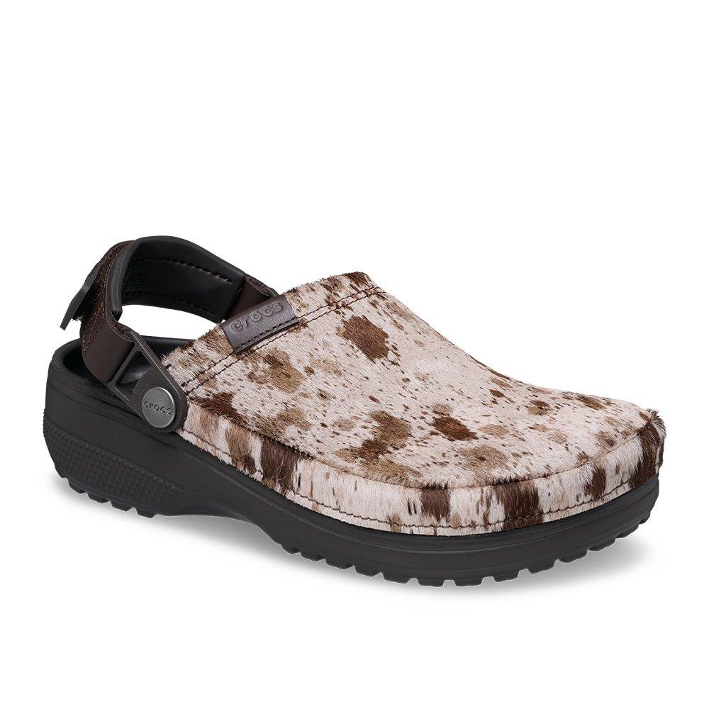 Crocs Crafted Pony Hair "Espresso" Women's Clog - BROWN/WHITE