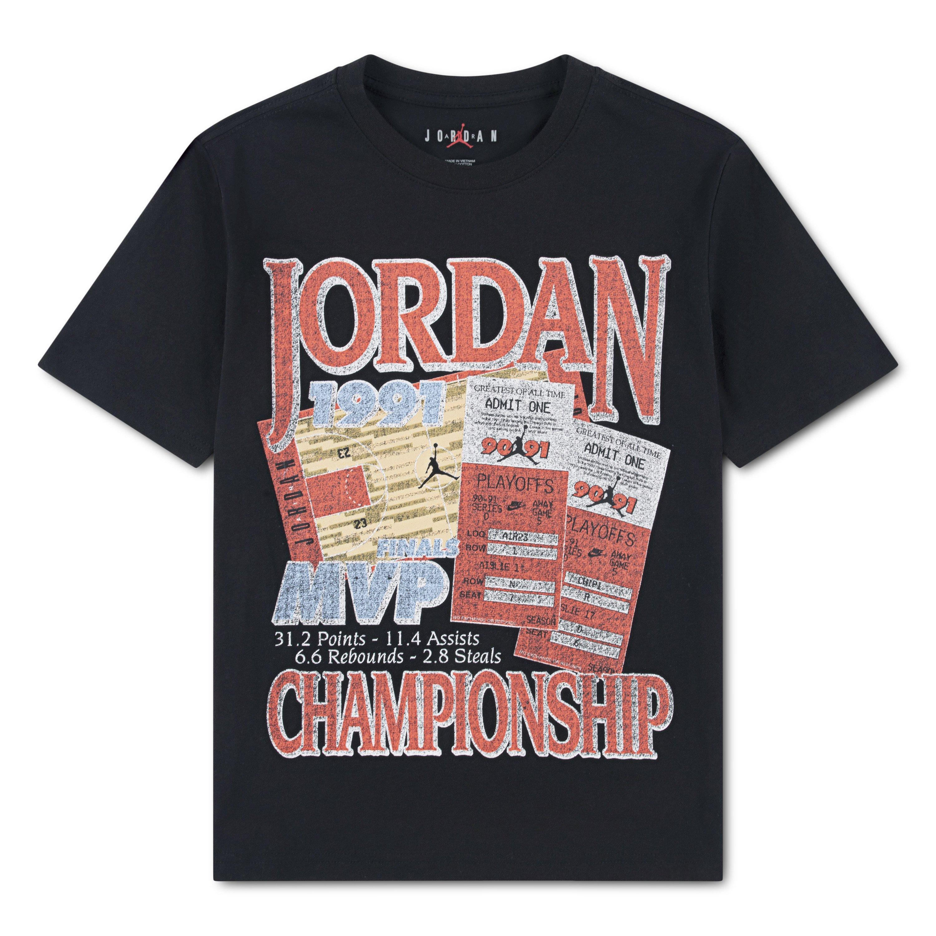 Jordan Big Kids' Tickets Tee - BLACK Thumbnail View 1