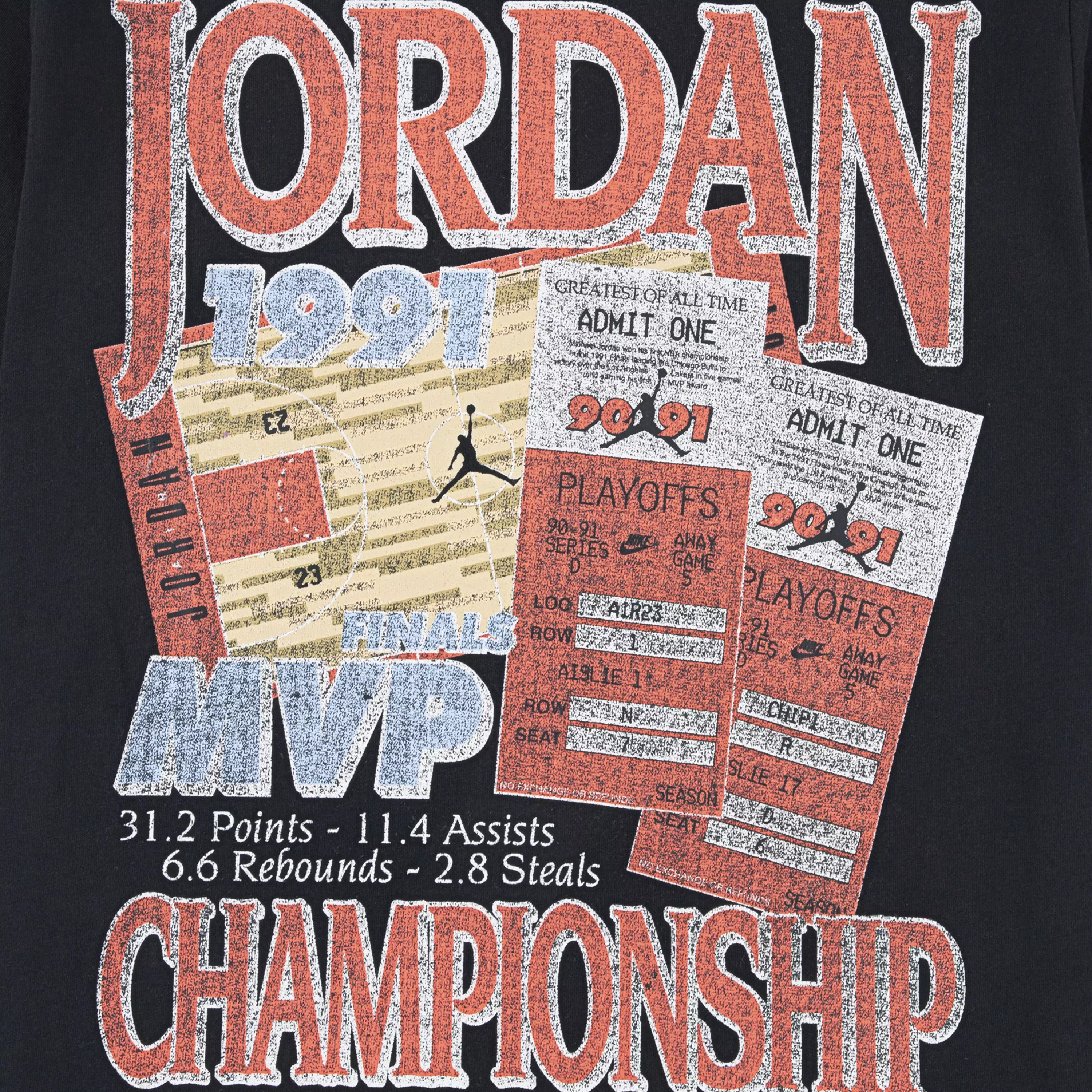Jordan Big Kids' Tickets Tee - BLACK