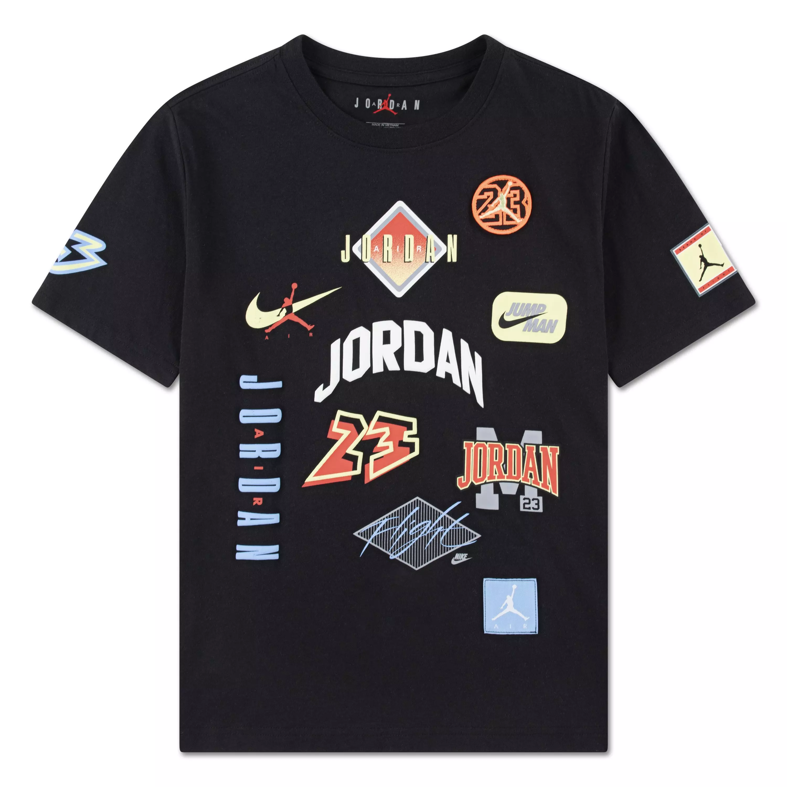 Jordan Big Kids' Dynasty Patch Tee - BLACK/MULTI