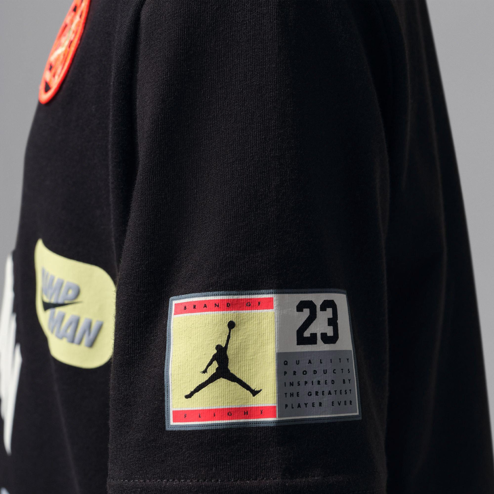 Jordan Big Kids' Dynasty Patch Tee - BLACK/MULTI Thumbnail View 8