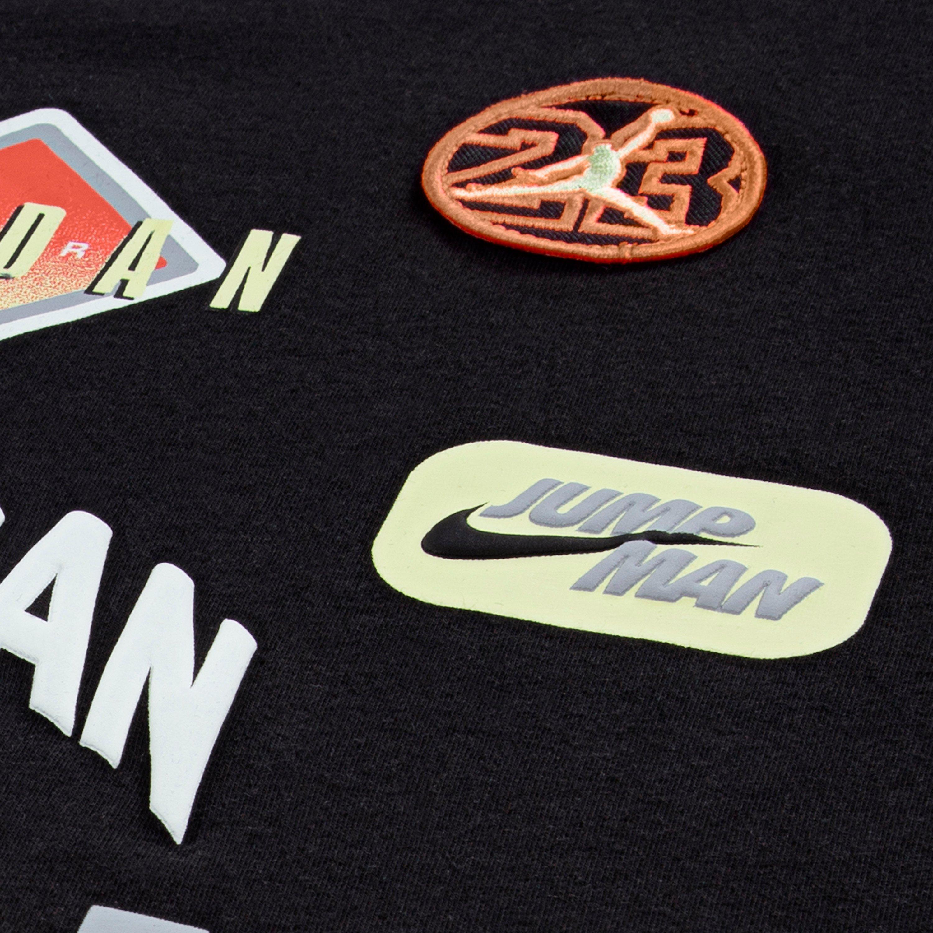 Jordan Big Kids' Dynasty Patch Tee - BLACK/MULTI Thumbnail View 9