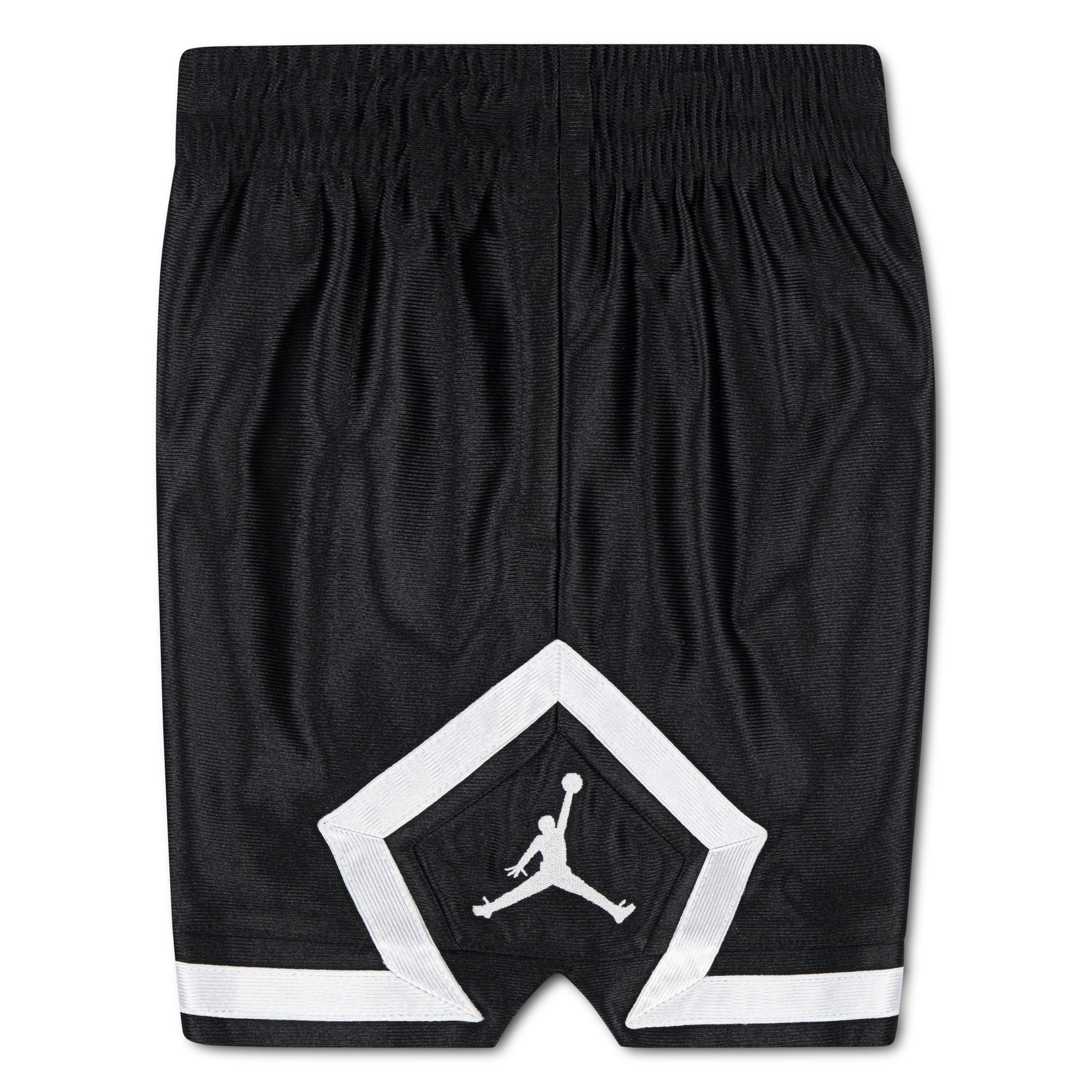 Jordan Big Girls' Durasheen Diamond Shorts - Black - BLACK Thumbnail View 3