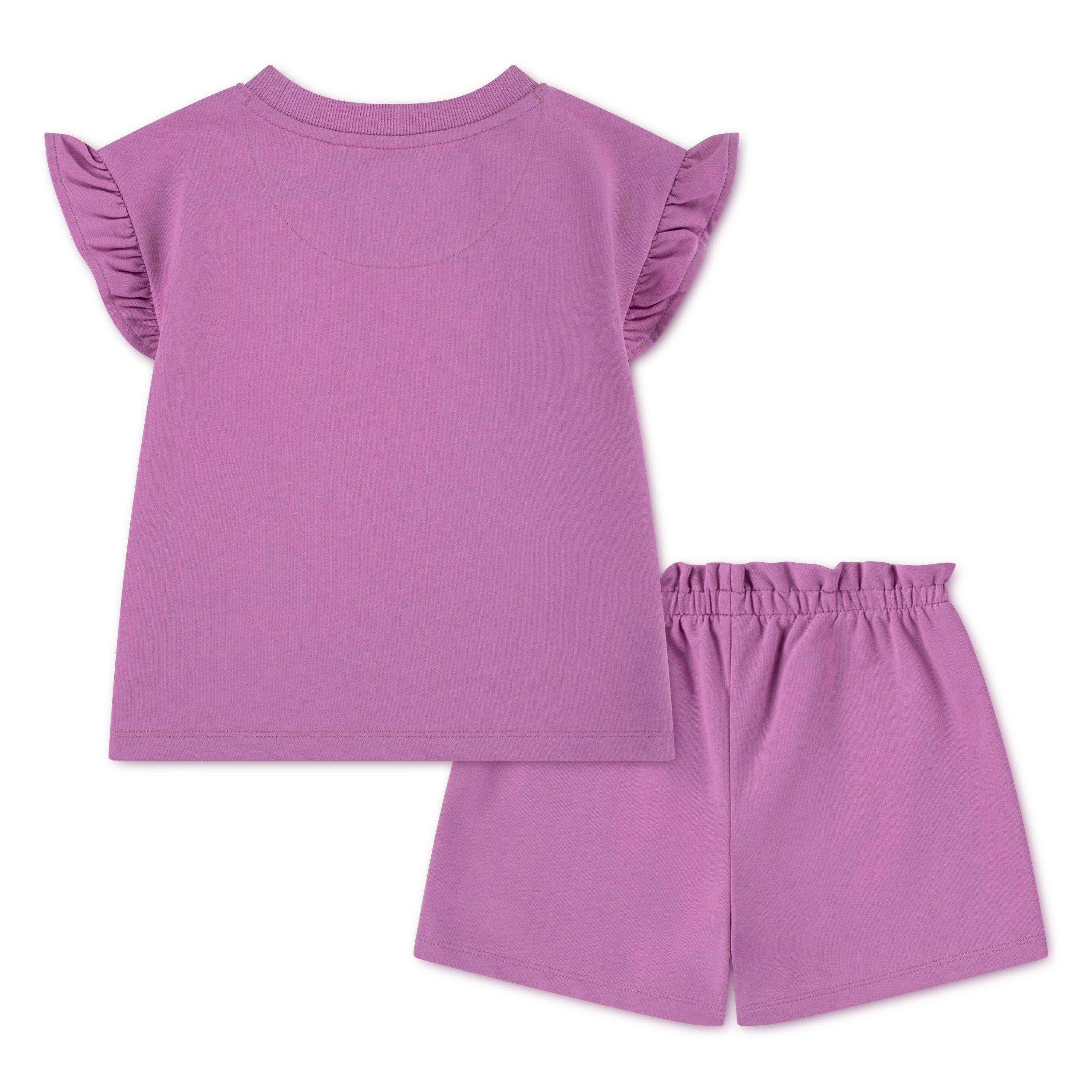 Nike Little Girls' Pink French Terry Short Set - PINK Thumbnail View 2
