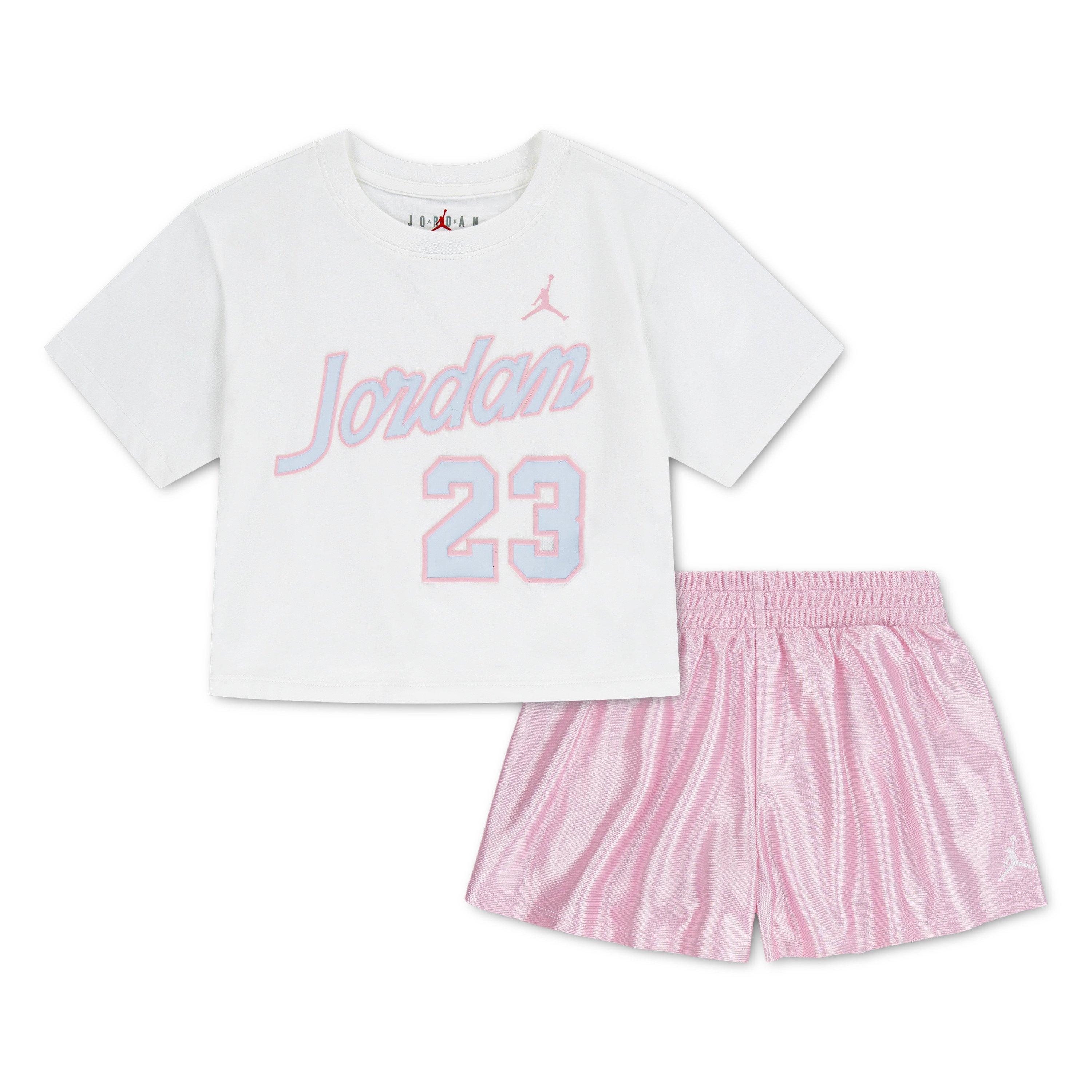 Nike Little&nbsp;Girls' Durasheet Short Set - PINK/PURPLE Thumbnail View 1