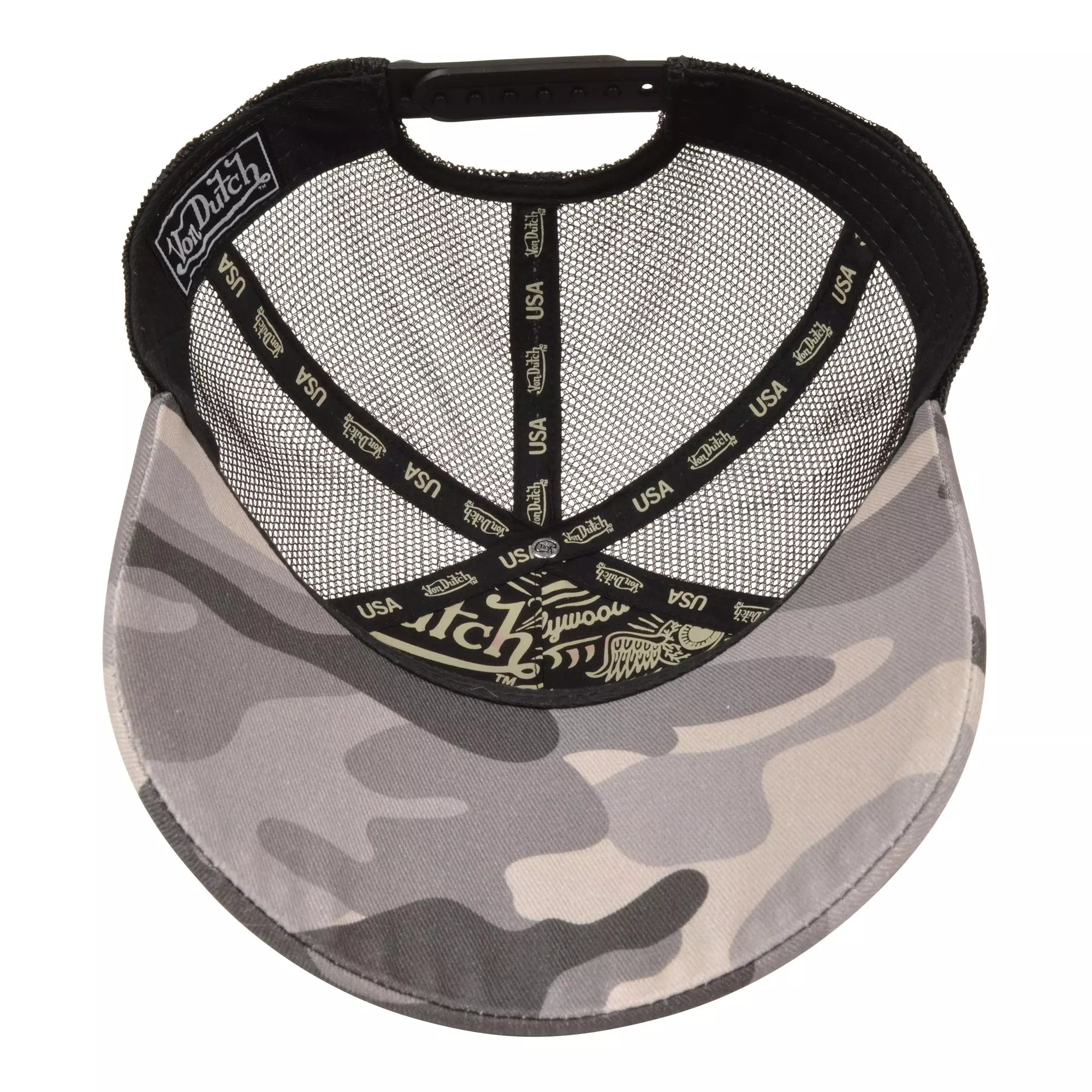 Von Dutch Ironbarb Trucker Hat-Black - BLACK/GREY