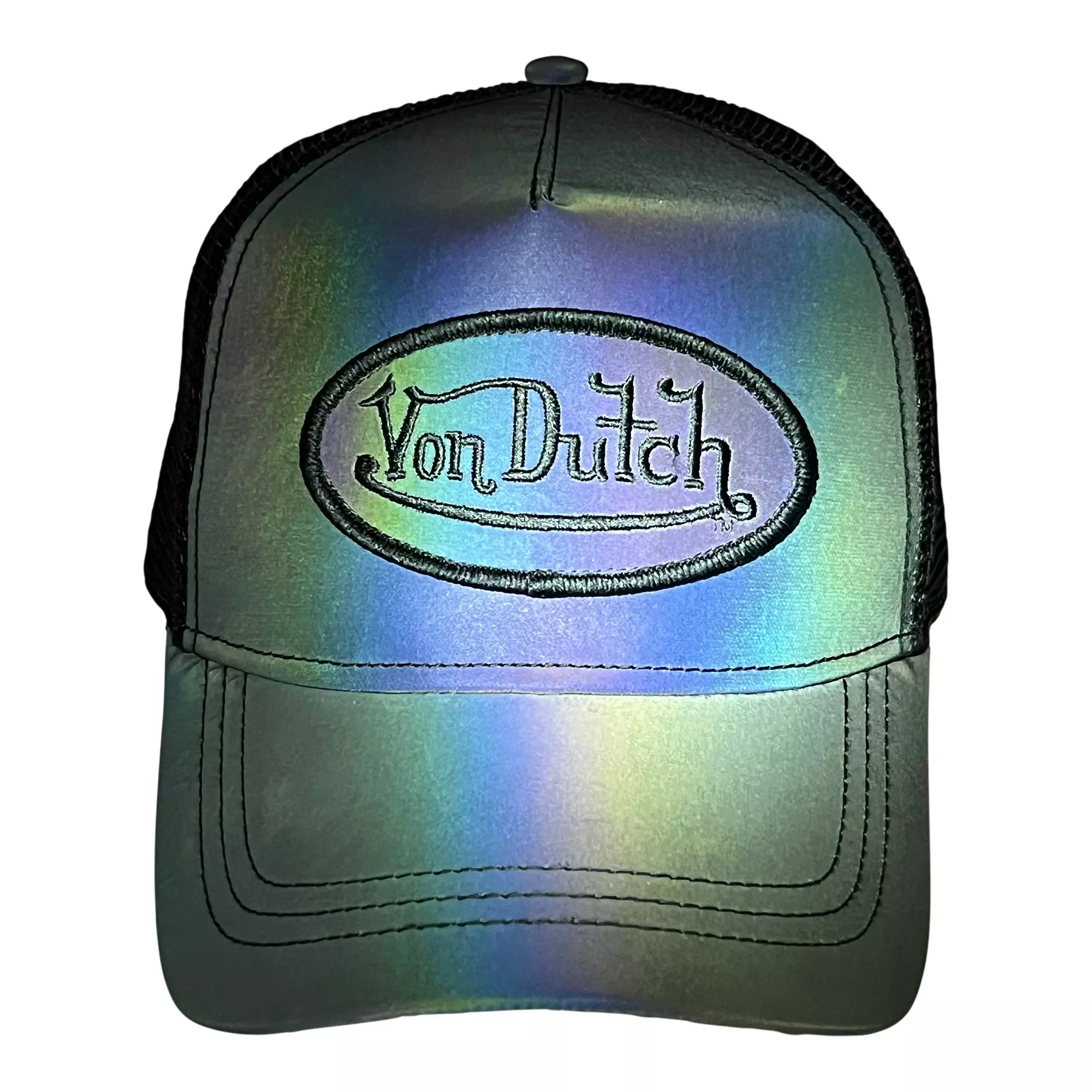 Von Dutch Reflective Night Vision Trucker Hat - Black - BLACK
