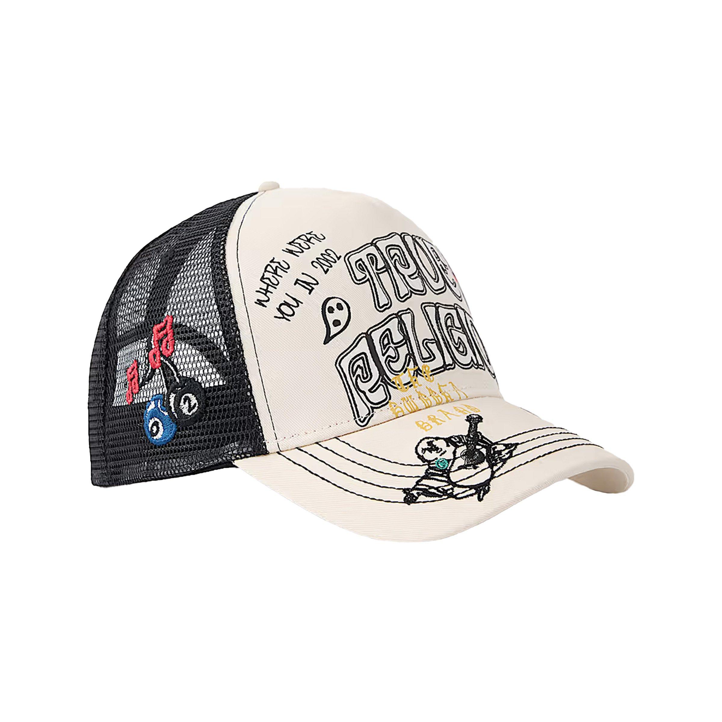 True Religion Flame Trucker Hat - White - WHITE Thumbnail View 2