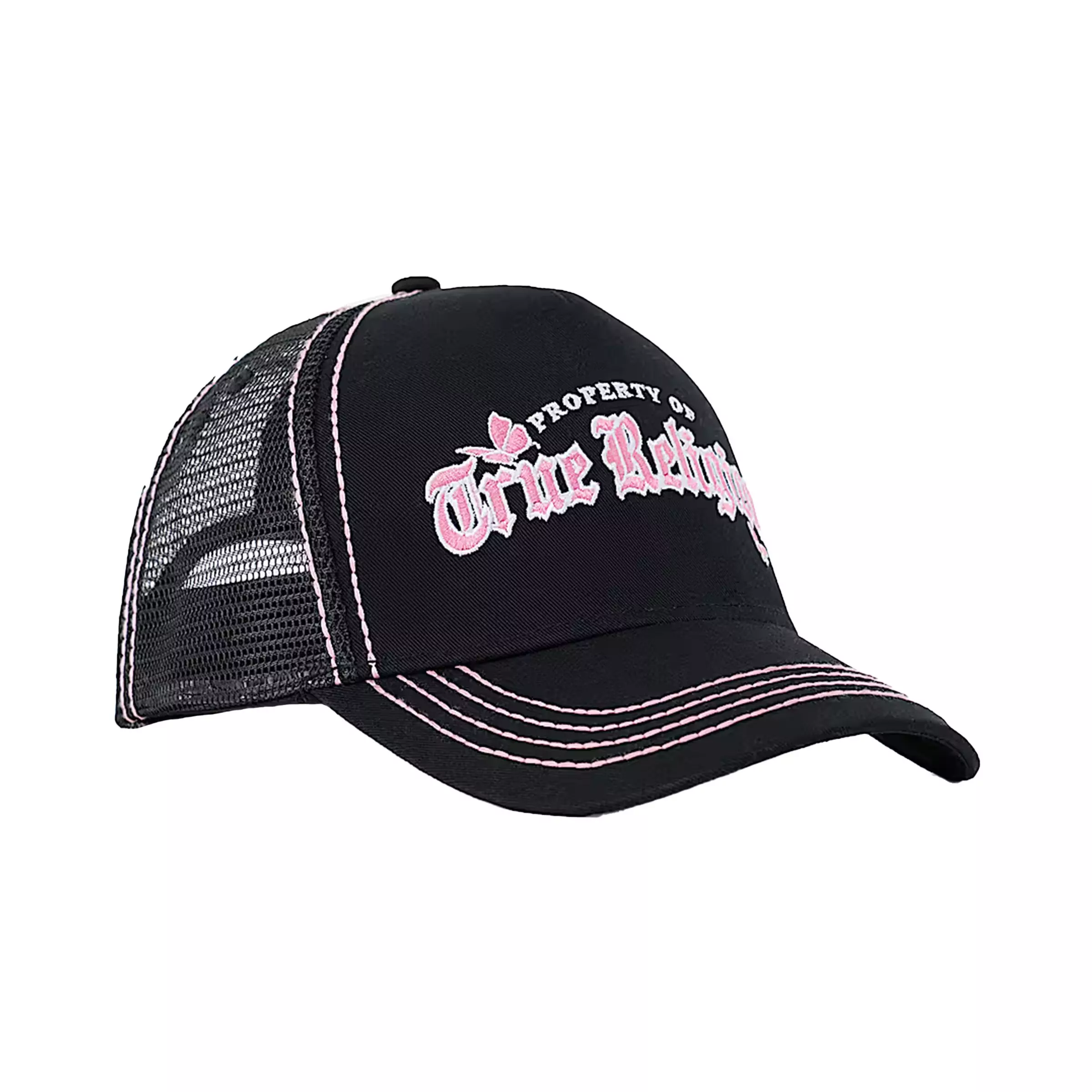 True Religion Butterfly Trucker Hat - Black - BLACK