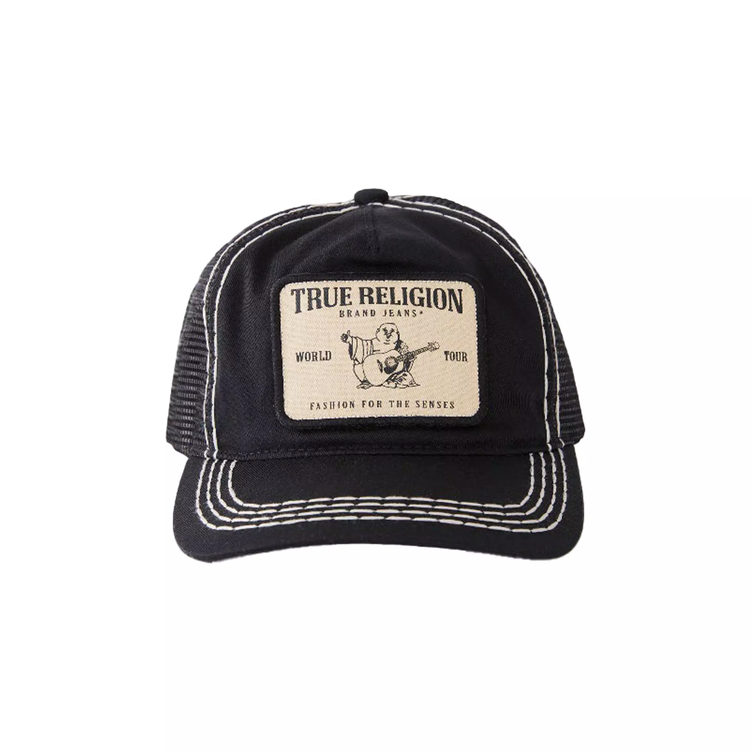 True Religion Big T. Concert Patch Trucker Hat-Black - BLACK