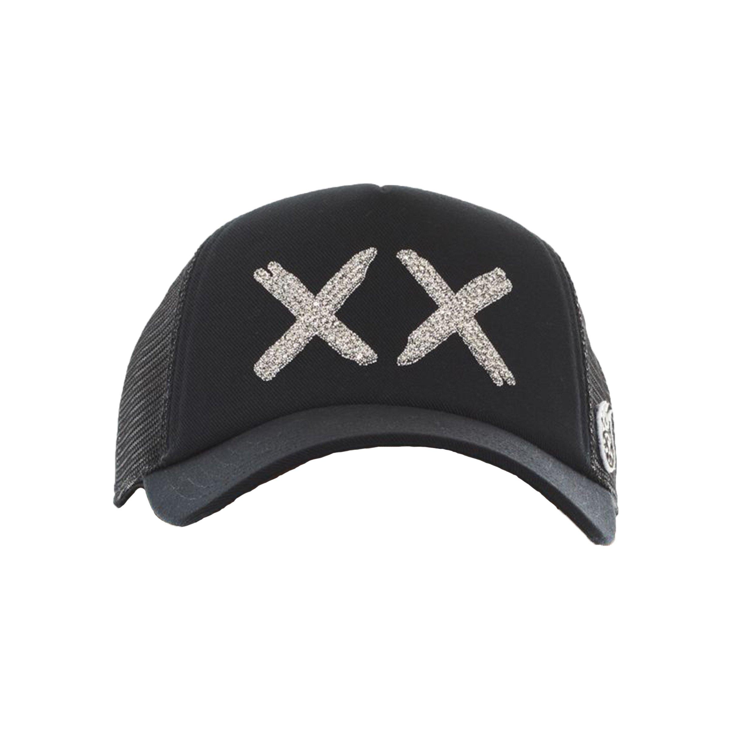 Crystal Double X Trucker Hat - Black/White | Hibbett