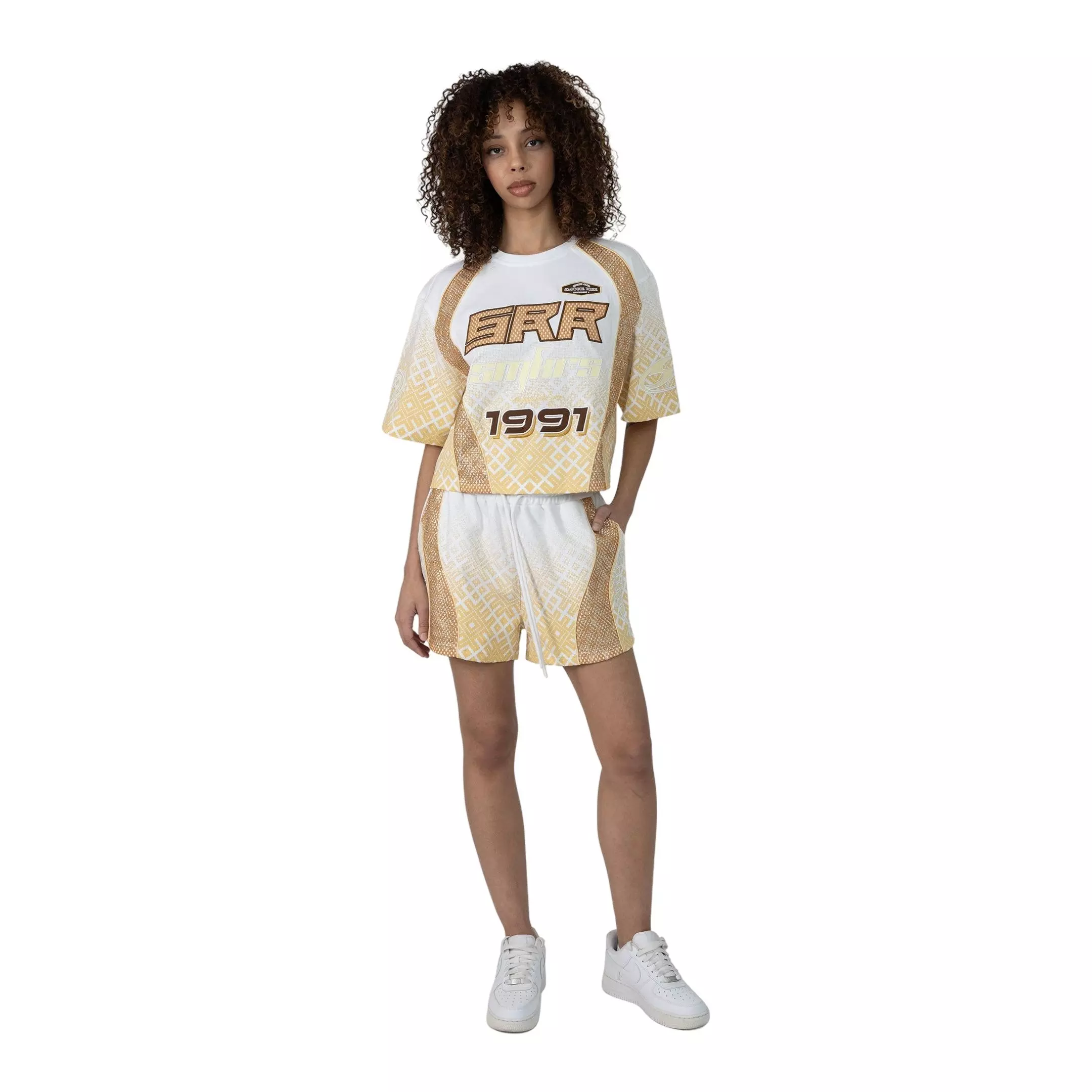 Smoke Rise Women's Gold Mesh Shorts - GOLD