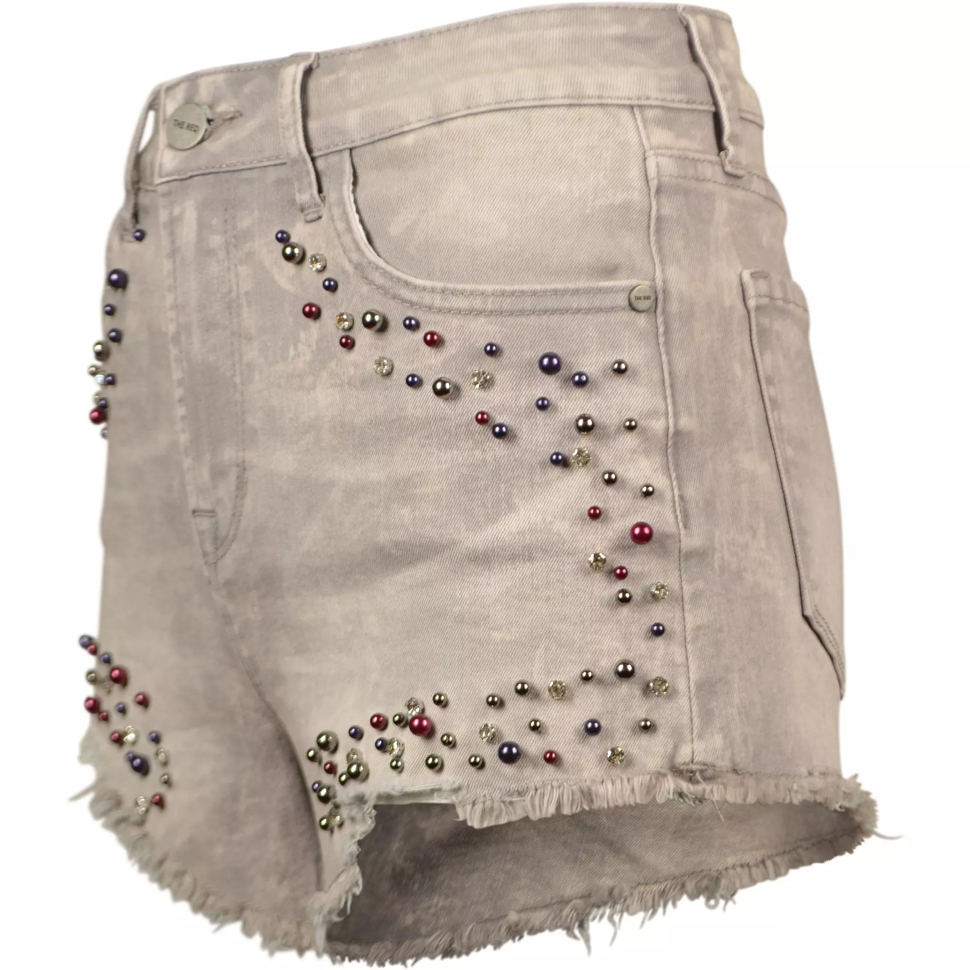 Smoke Rise Women's Skull Lips Shorts - GREY