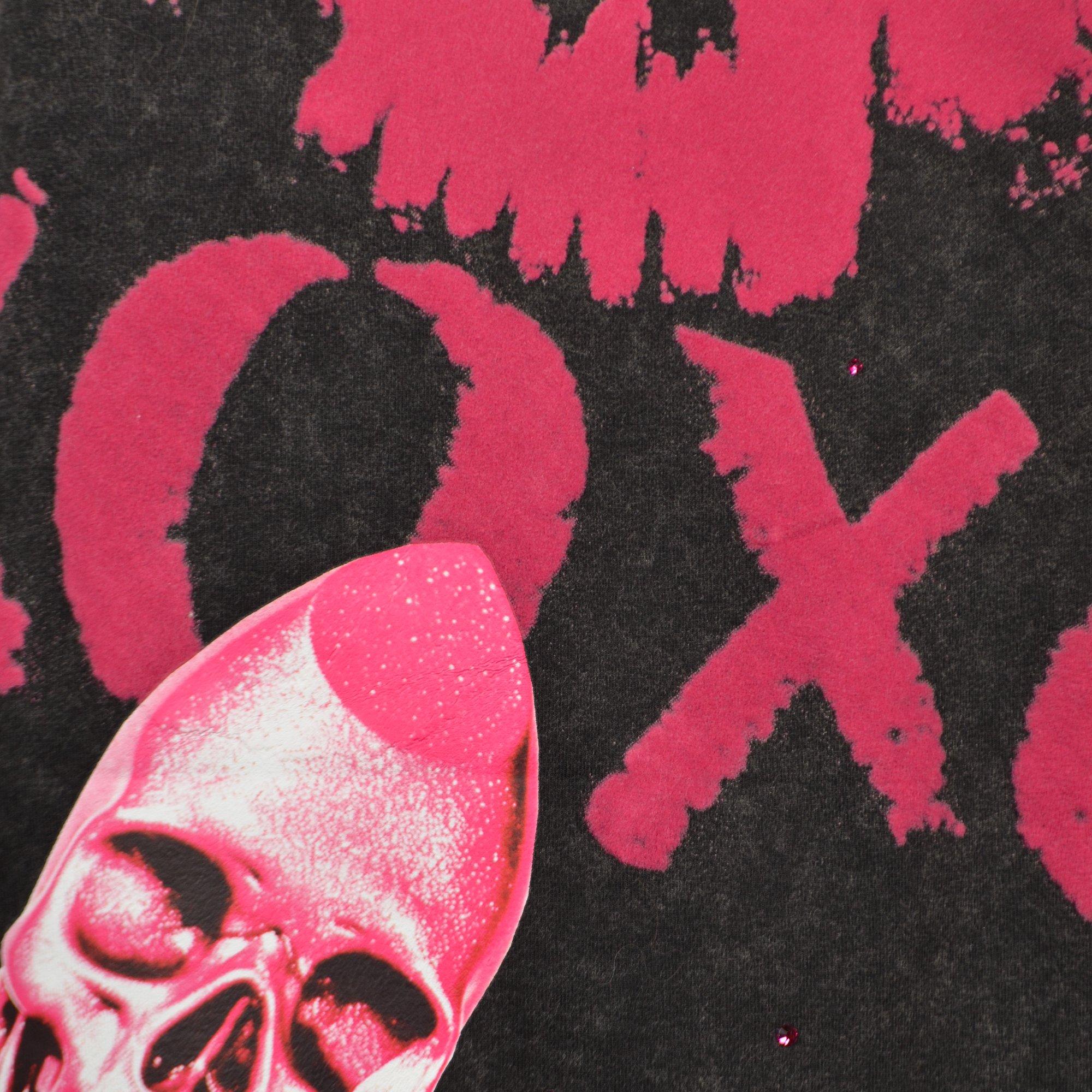 Smoke Rise Women's Skull Lips Boxy Tee - BLACK Thumbnail View 4