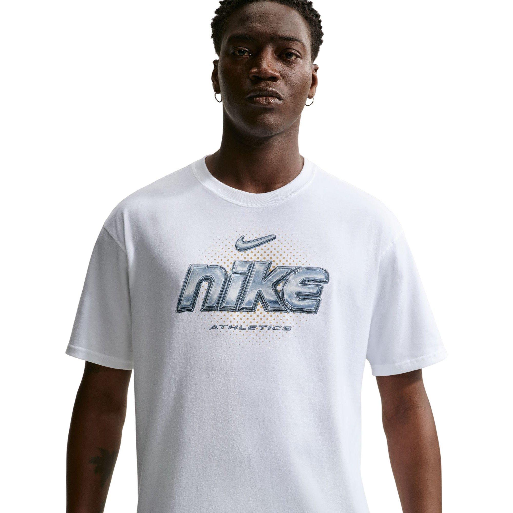 Nike Men's Max 90 Silver Metallic Tee - White - WHITE Thumbnail View 3