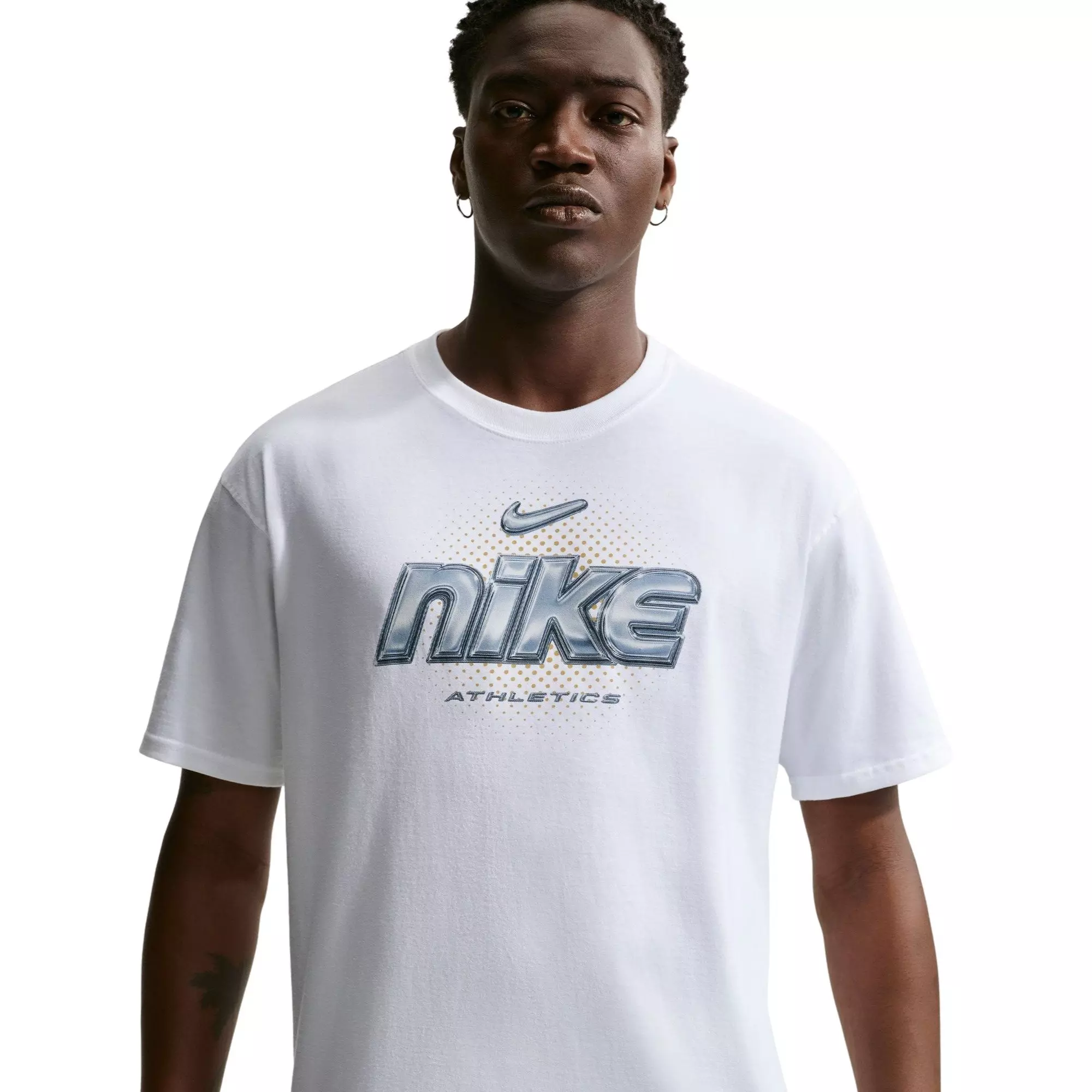Nike Men's Max 90 Silver Metallic Tee - White - WHITE