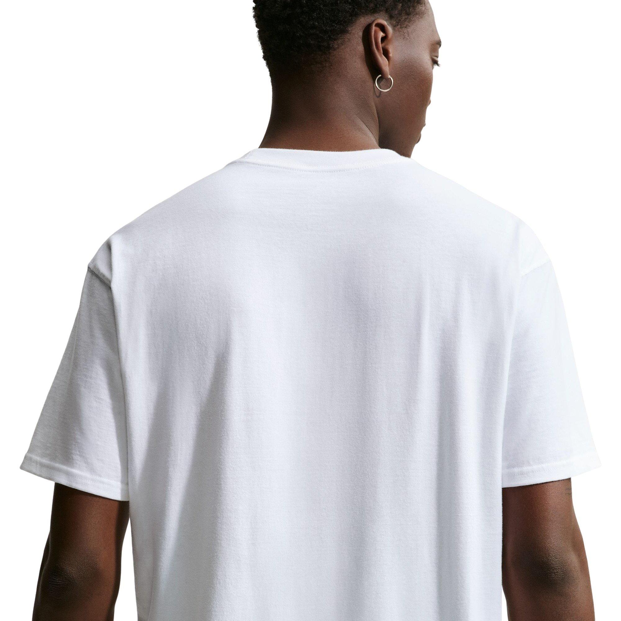 Nike Men's Max 90 Silver Metallic Tee - White - WHITE Thumbnail View 4
