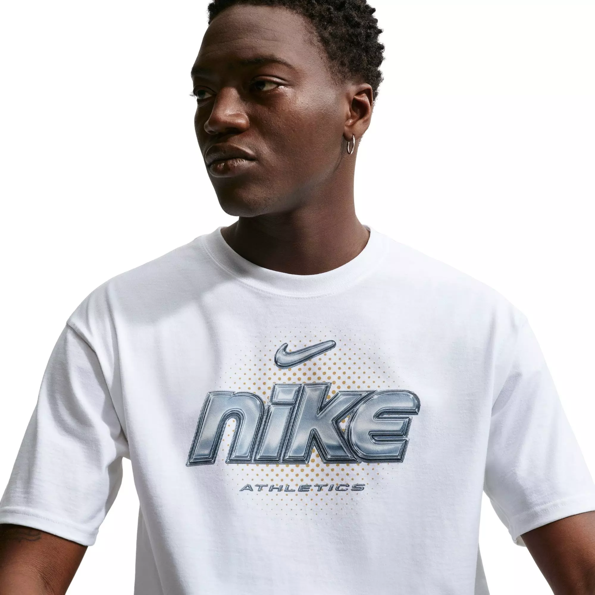 Nike Men's Max 90 Silver Metallic Tee - White - WHITE