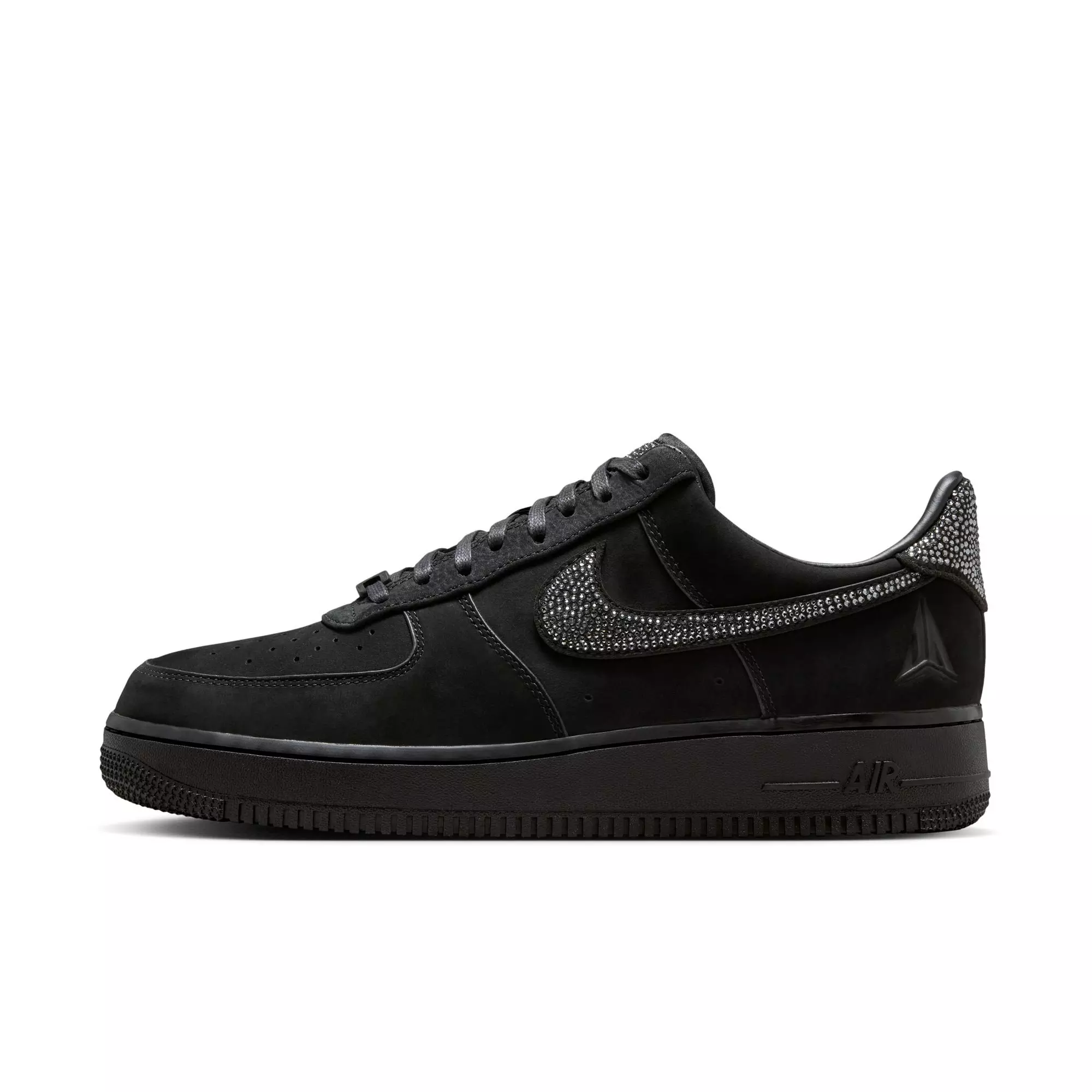 Nike Ja Air Force 1 Low "Swarovski Crystals" Men's Shoe - BLACK/SILVER