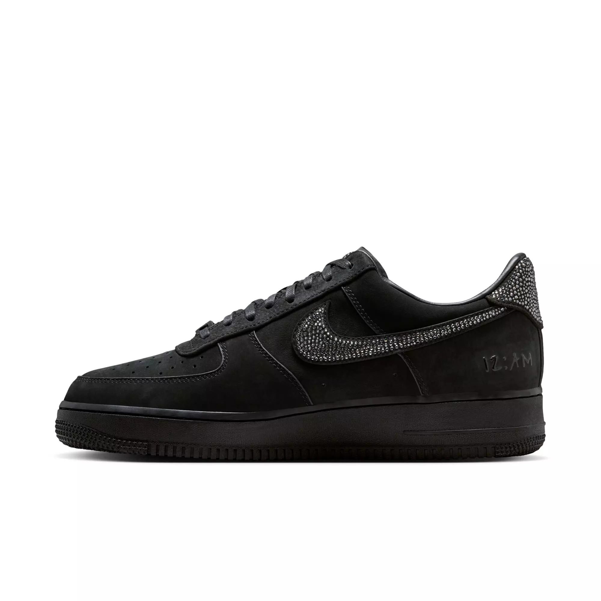 Nike Ja Air Force 1 Low "Swarovski Crystals" Men's Shoe - BLACK/SILVER