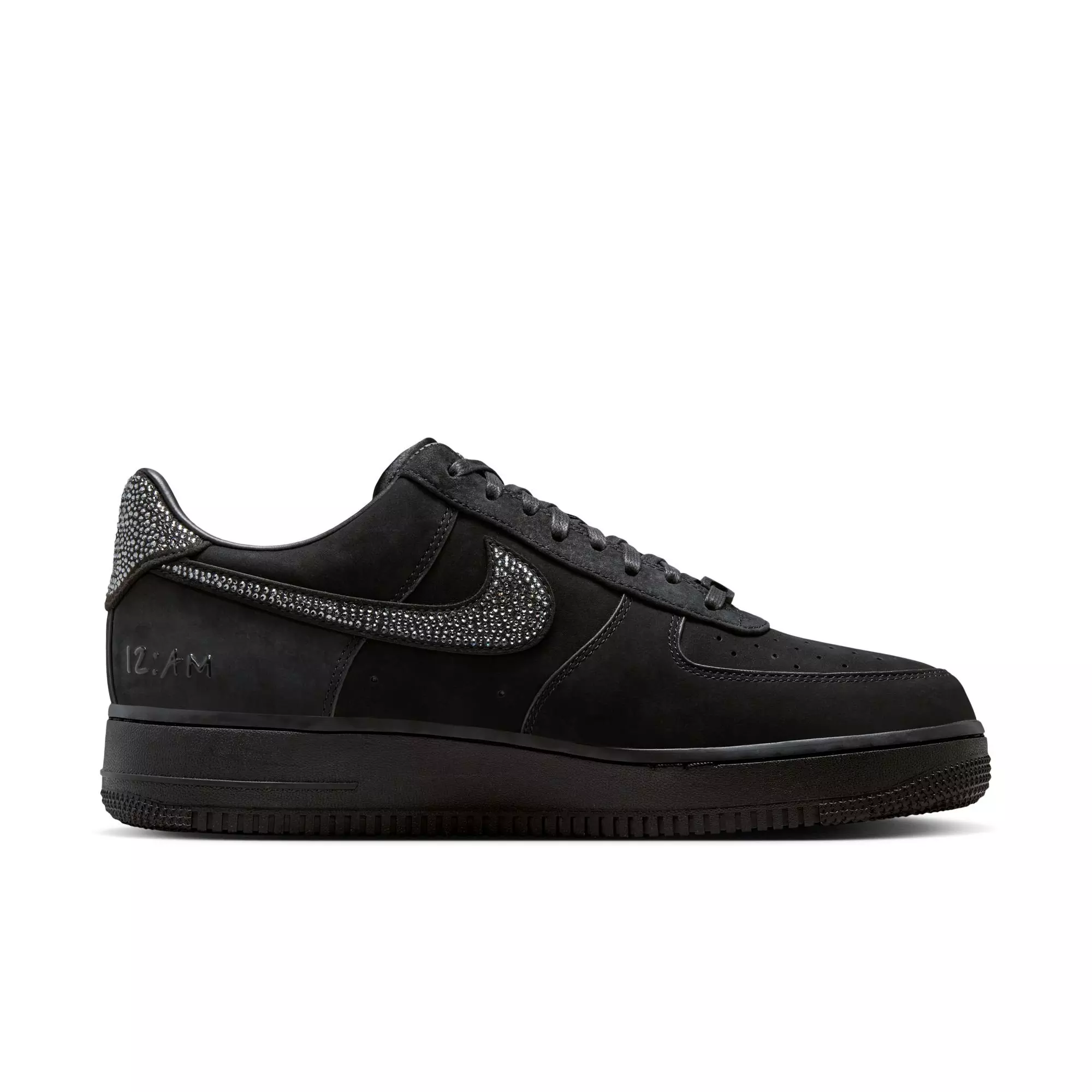 Nike Ja Air Force 1 Low "Swarovski Crystals" Men's Shoe - BLACK/SILVER