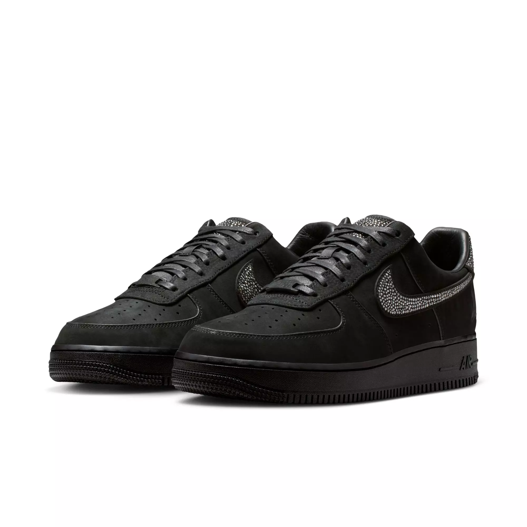 Nike Ja Air Force 1 Low "Swarovski Crystals" Men's Shoe - BLACK/SILVER
