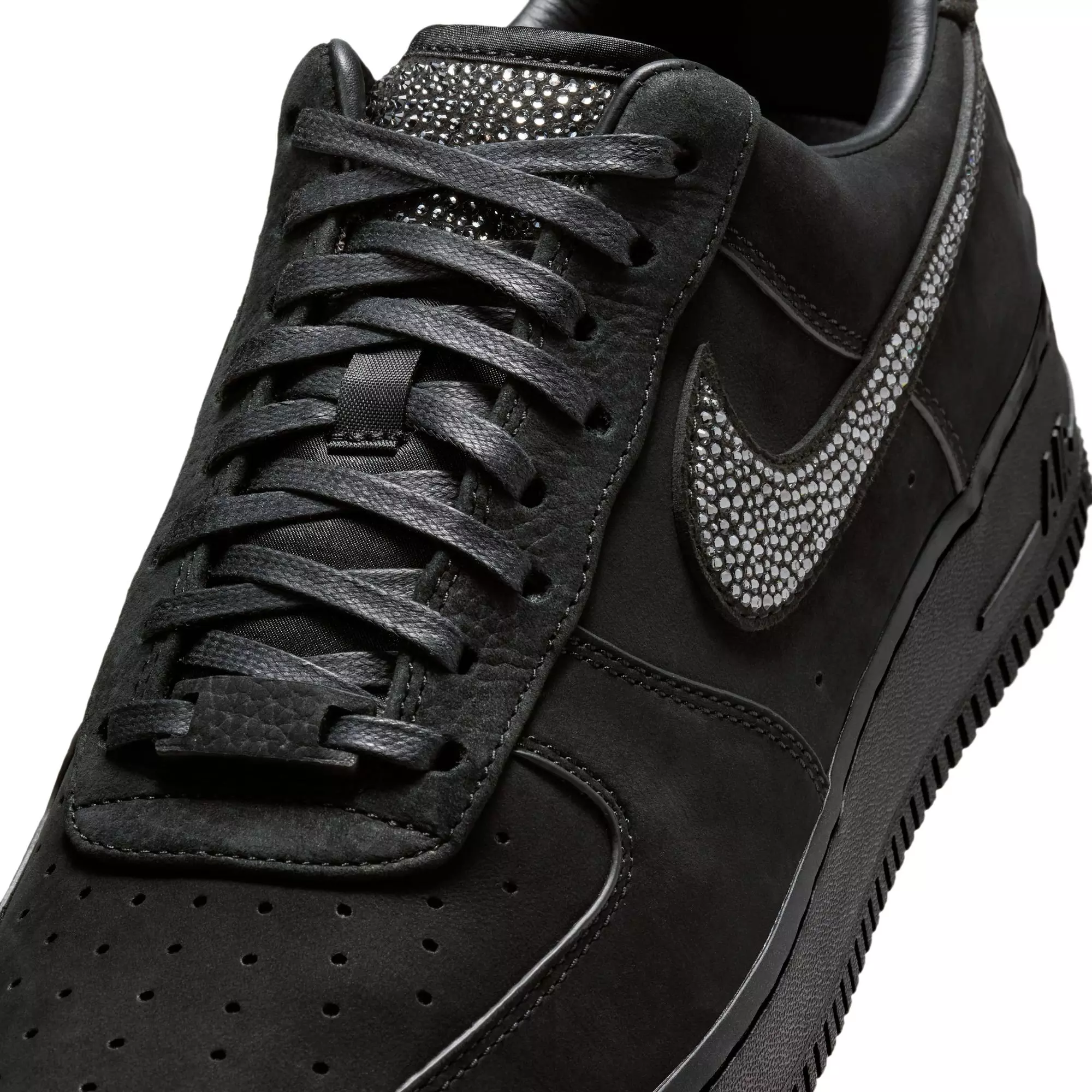 Nike Ja Air Force 1 Low "Swarovski Crystals" Men's Shoe - BLACK/SILVER