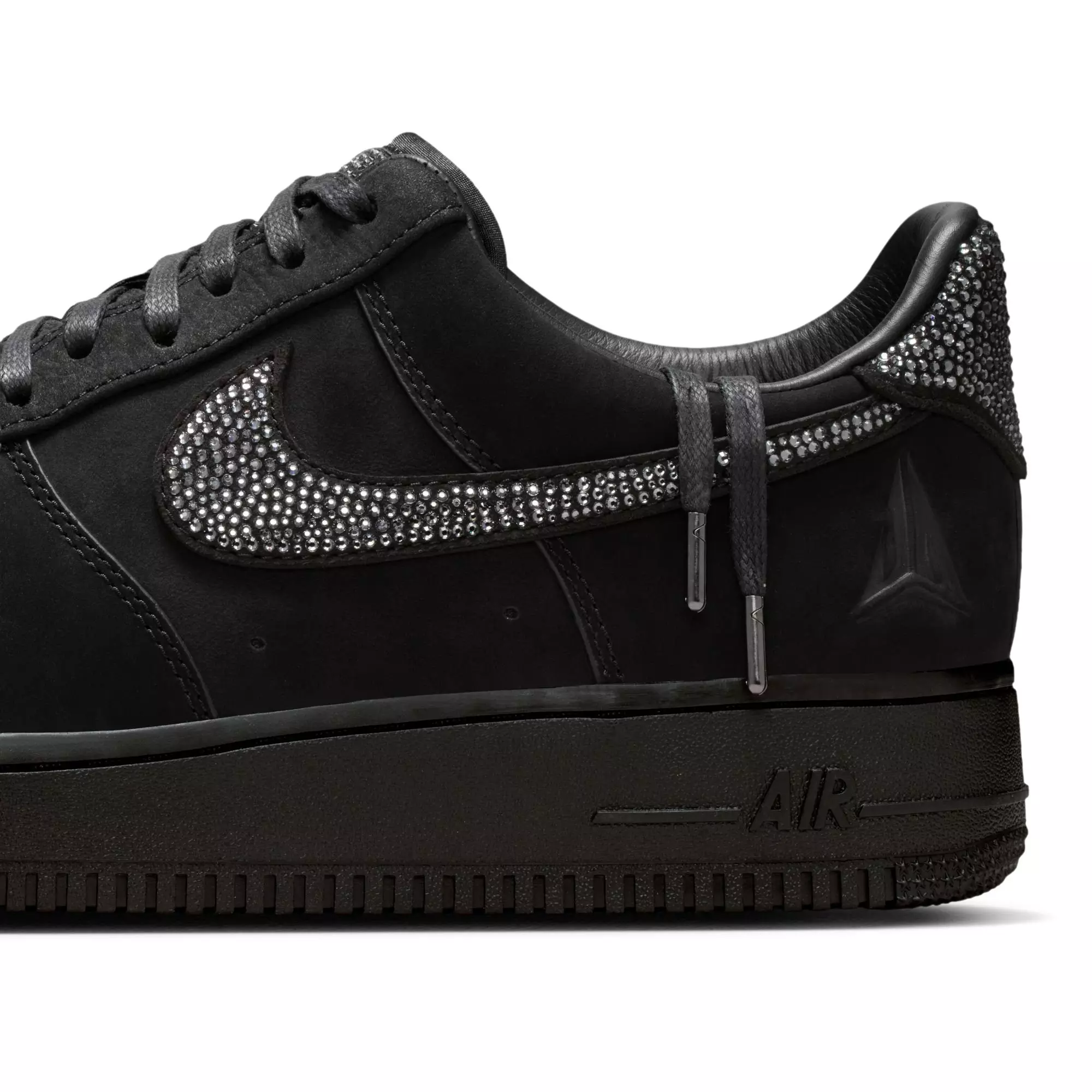 Nike Ja Air Force 1 Low "Swarovski Crystals" Men's Shoe - BLACK/SILVER