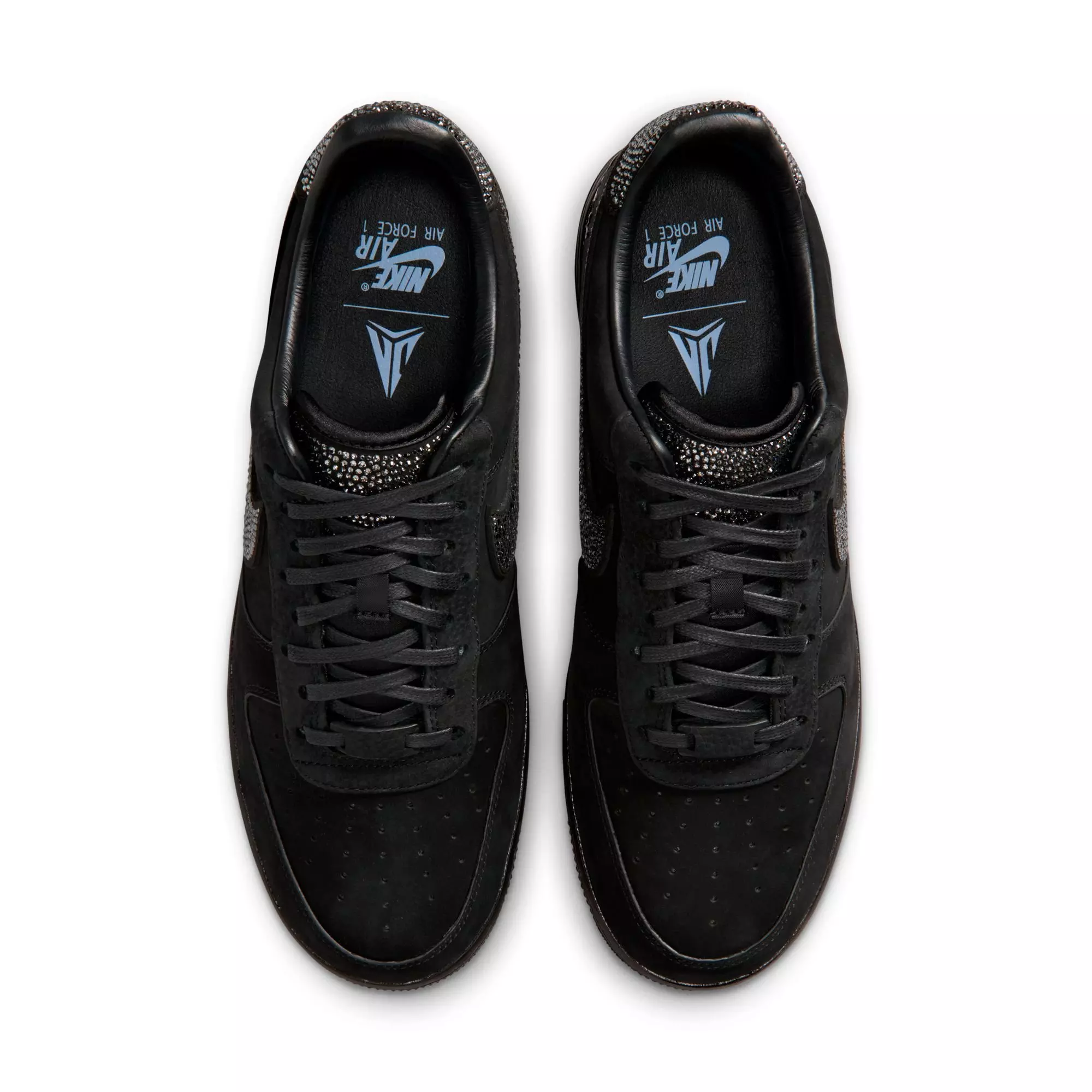 Nike Ja Air Force 1 Low "Swarovski Crystals" Men's Shoe - BLACK/SILVER